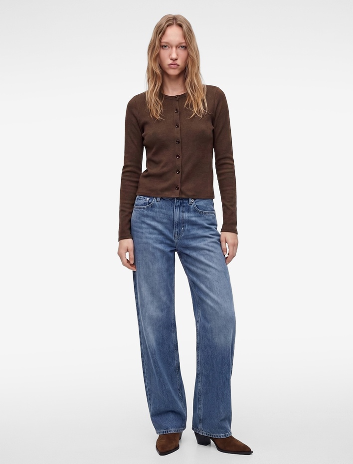  Slim Fit Uzun Kollu Bisiklet Yaka Düğmeli Triko Hırka