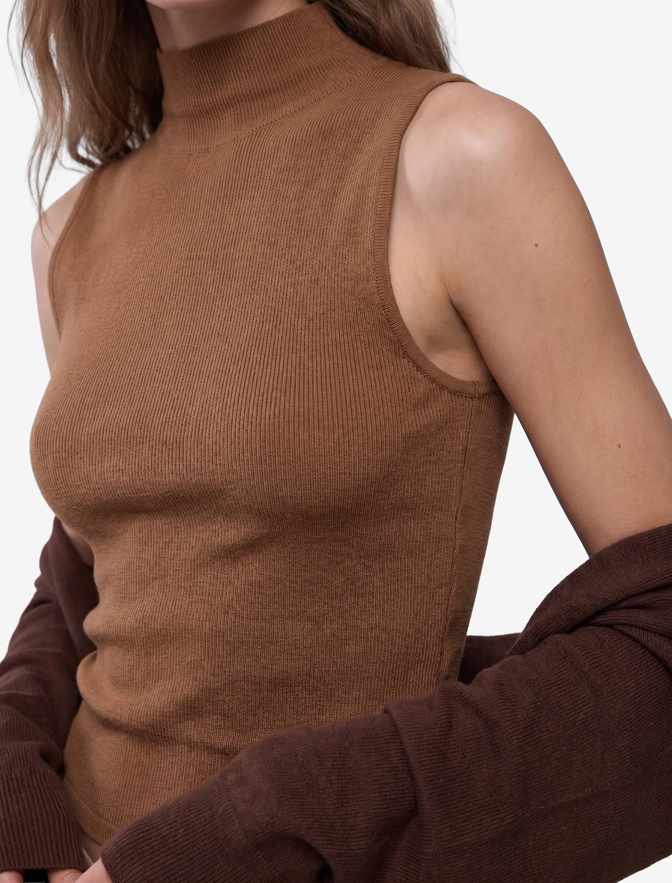   Pamuklu Dik Yaka Slim Fit Kolsuz Body