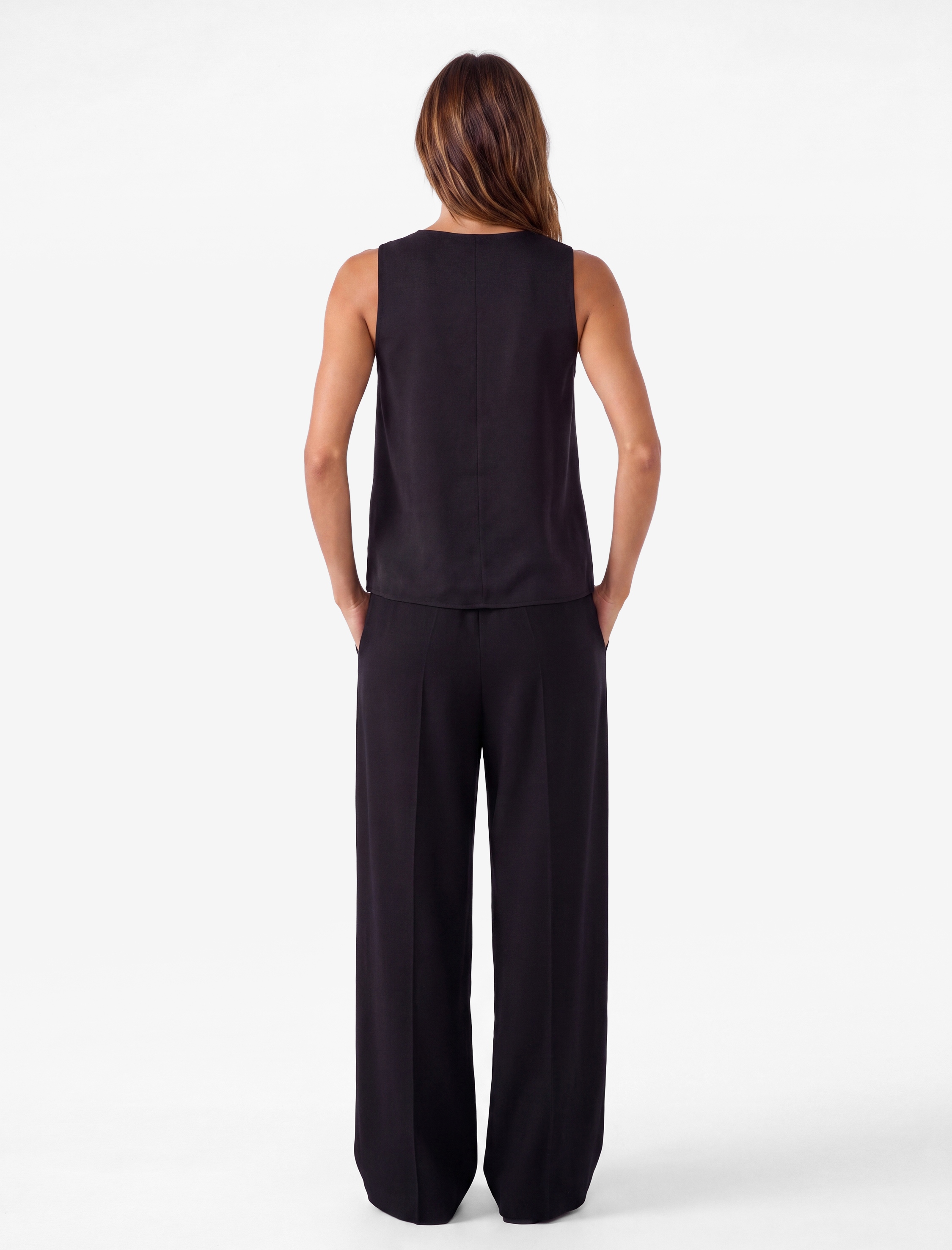   Viskon Kumaş Beli Bağcıklı Loose Fit Cepli Balon Pantolon