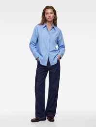 Pamuklu Uzun Kollu Oversize Poplin Gömlek