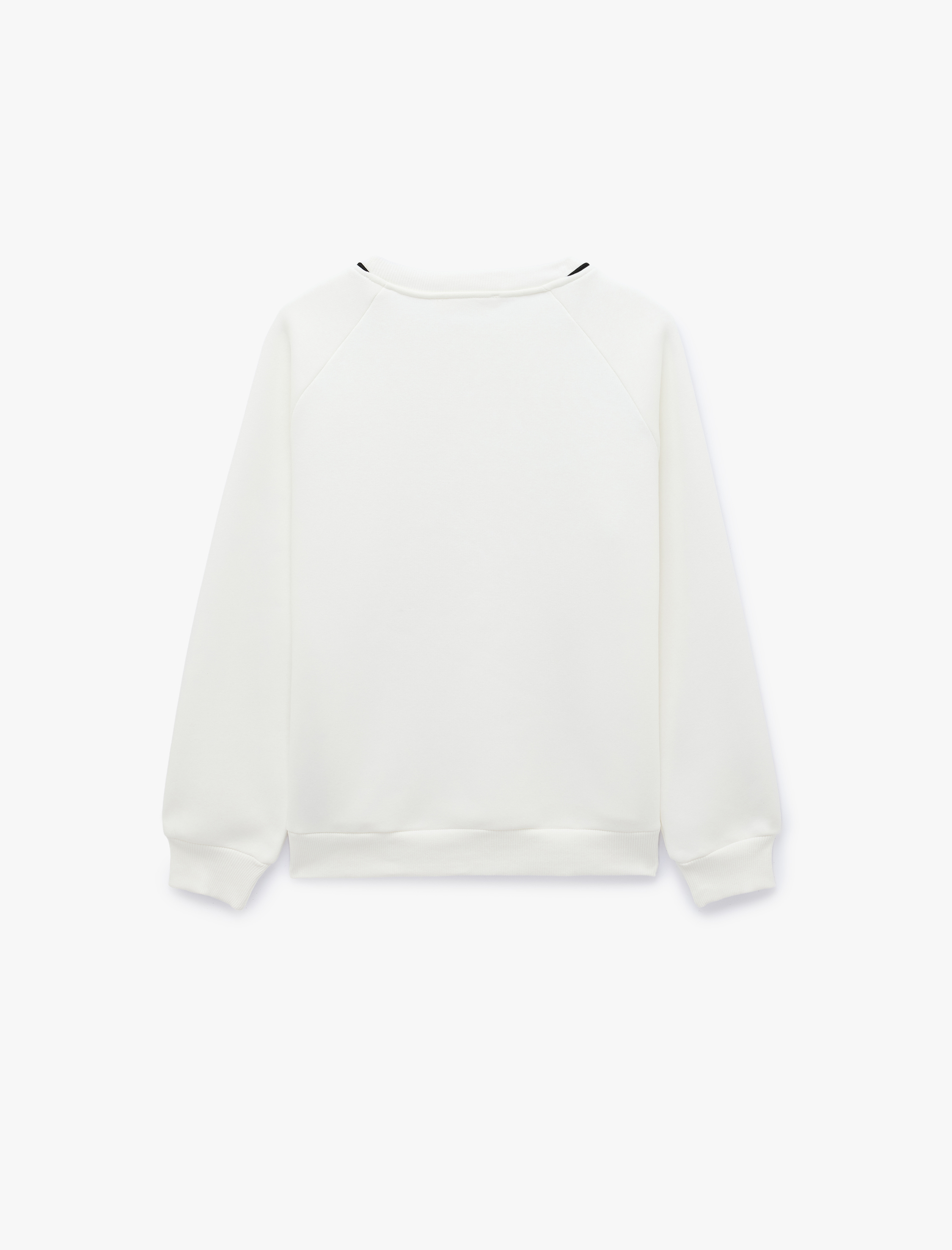 Koton Uzun Kollu Şardonlu Bisiklet Yaka Fiyonklu Sweatshirt görsel 6