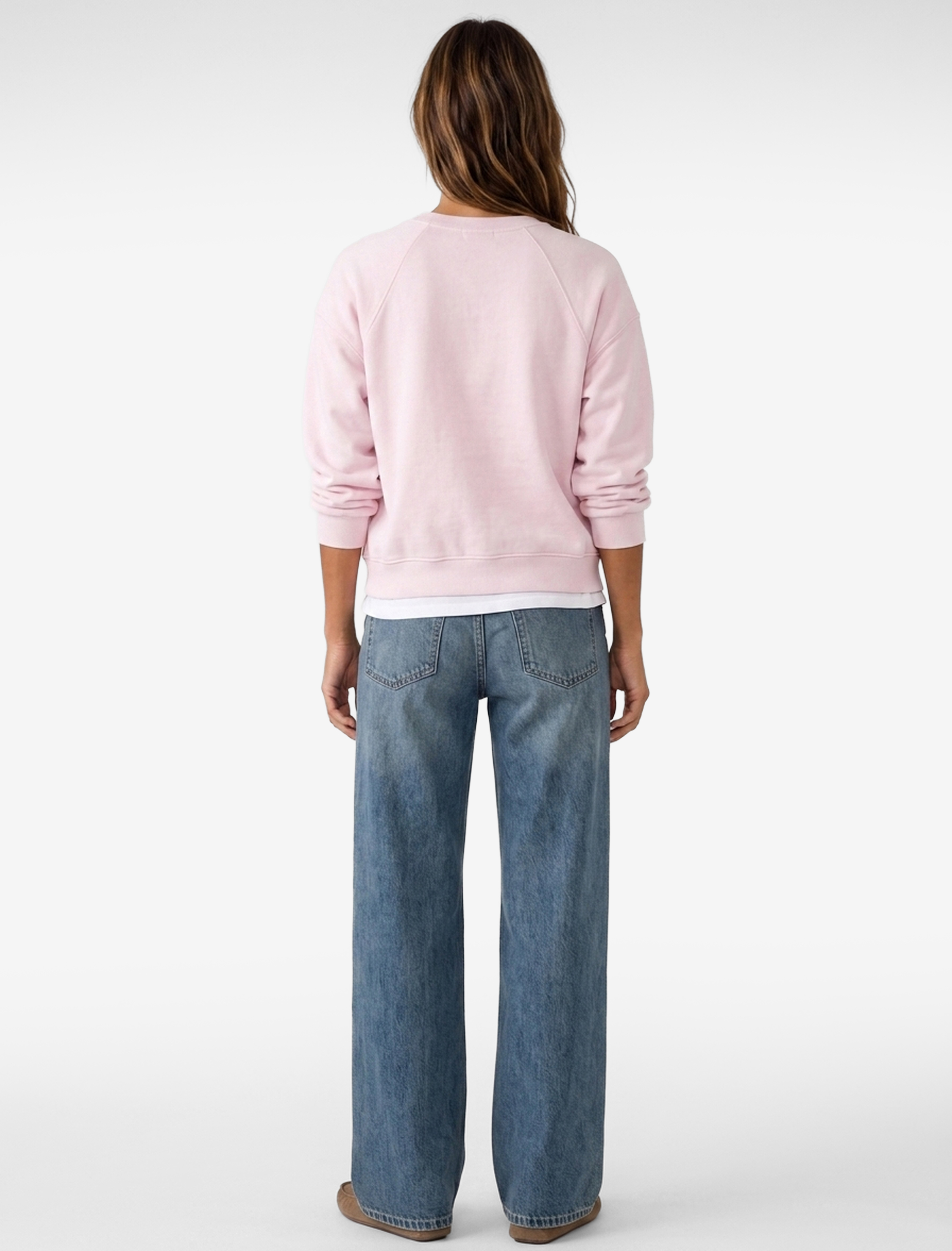   Regular Fit Üç İplik Şardonlu Uzun Kollu Bisiklet Yaka Basic Sweatshirt