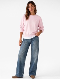 Regular Fit Üç İplik Şardonlu Uzun Kollu Bisiklet Yaka Basic Sweatshirt