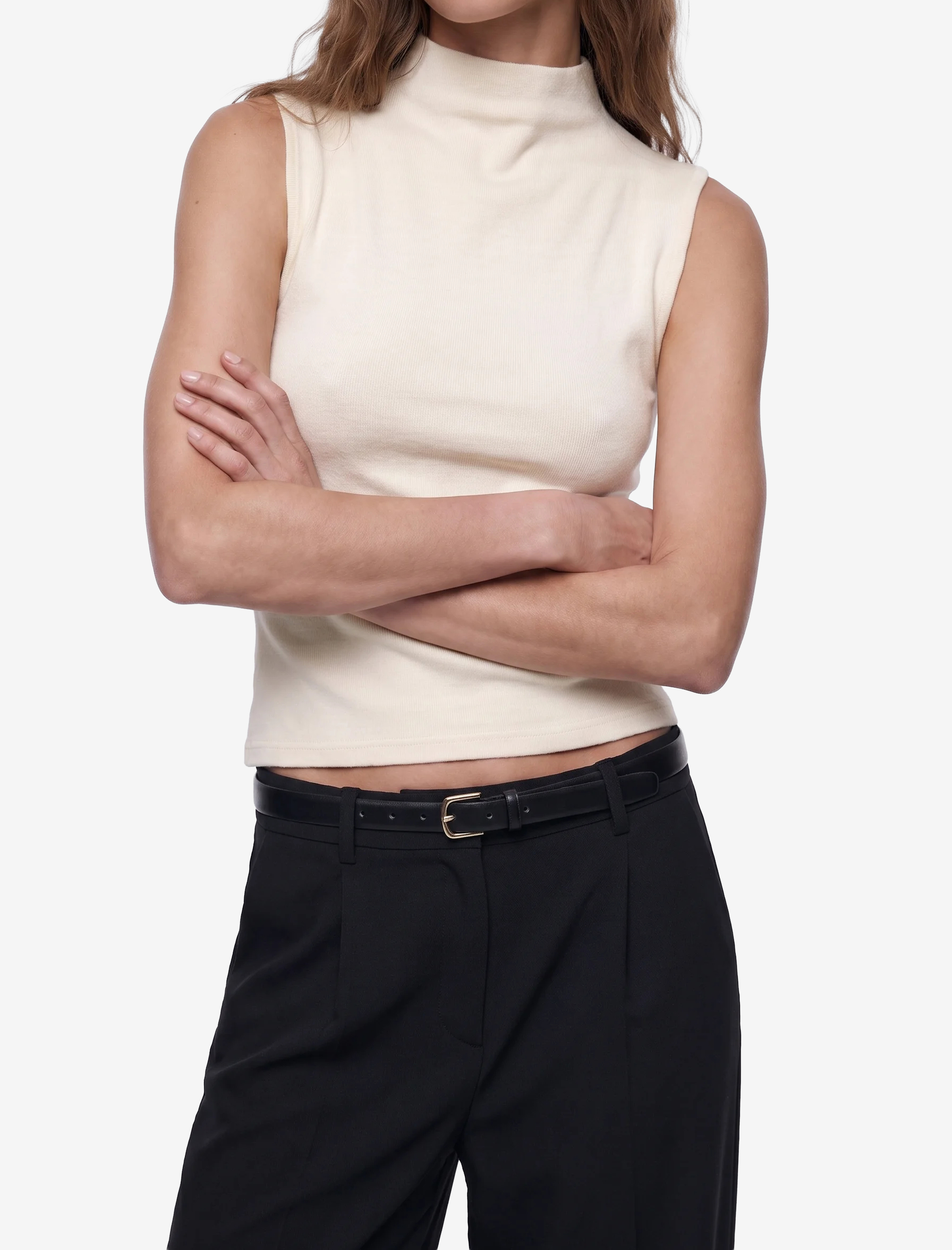   Pamuklu Dik Yaka Slim Fit Kolsuz Body