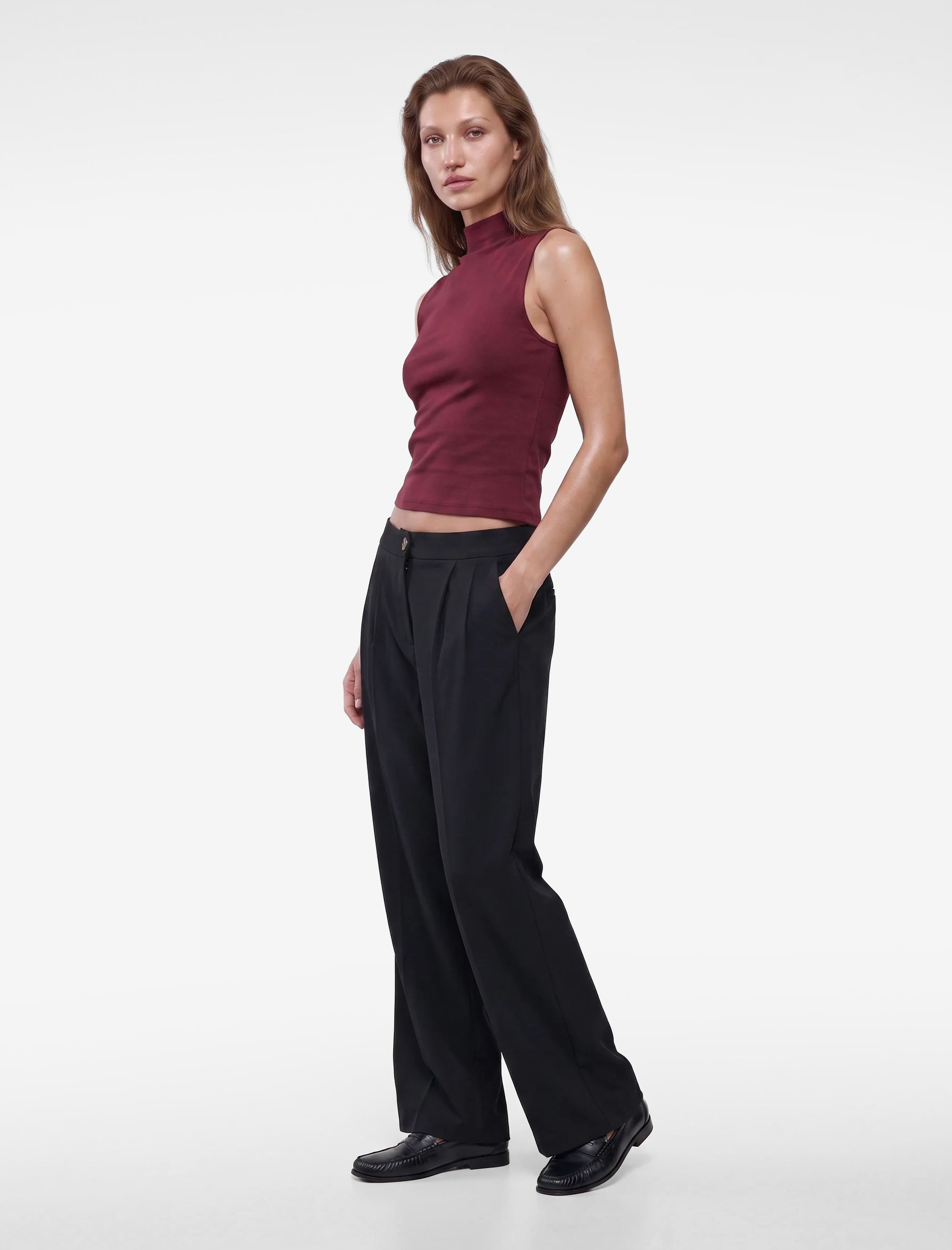   Pamuklu Dik Yaka Slim Fit Kolsuz Body