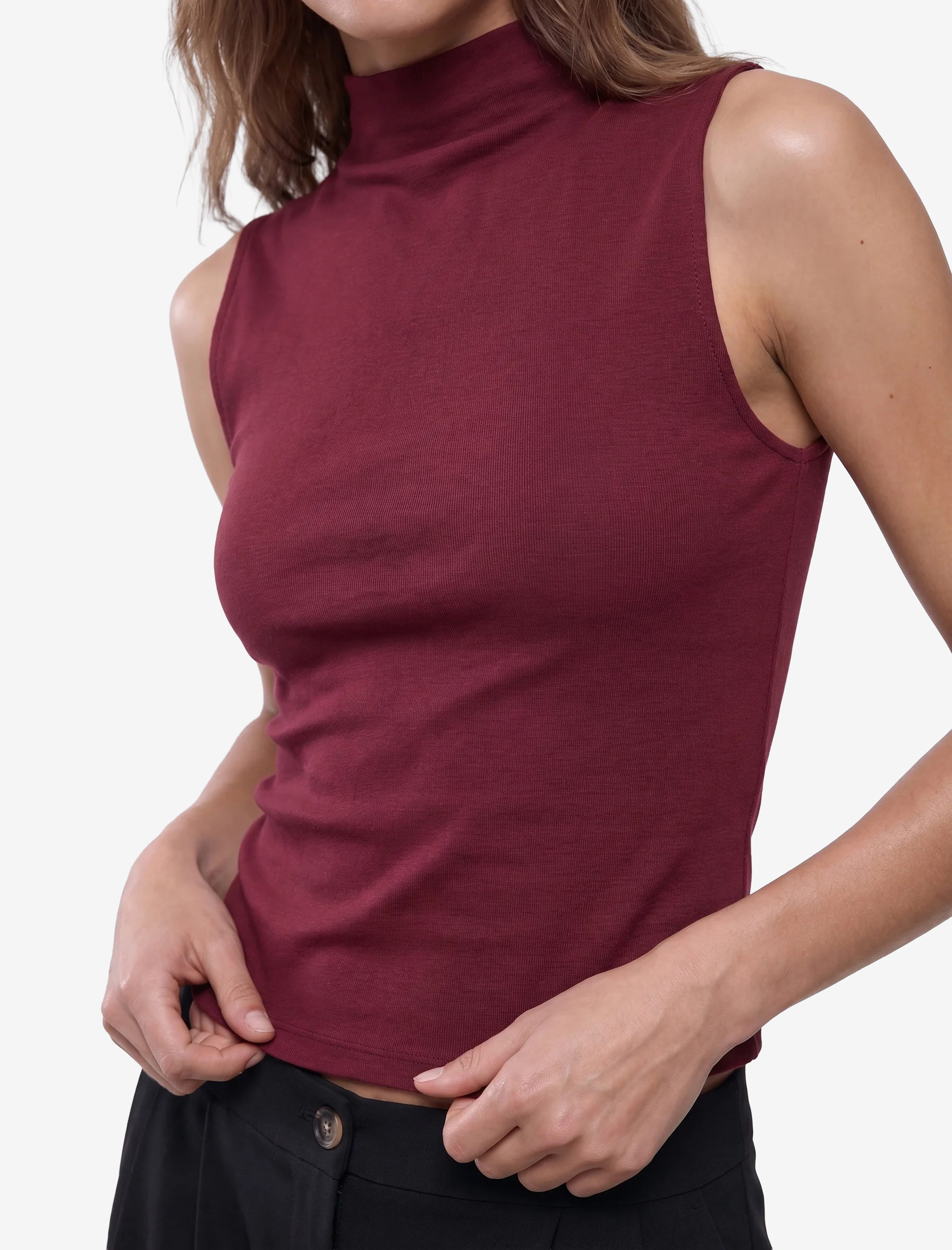   Pamuklu Dik Yaka Slim Fit Kolsuz Body