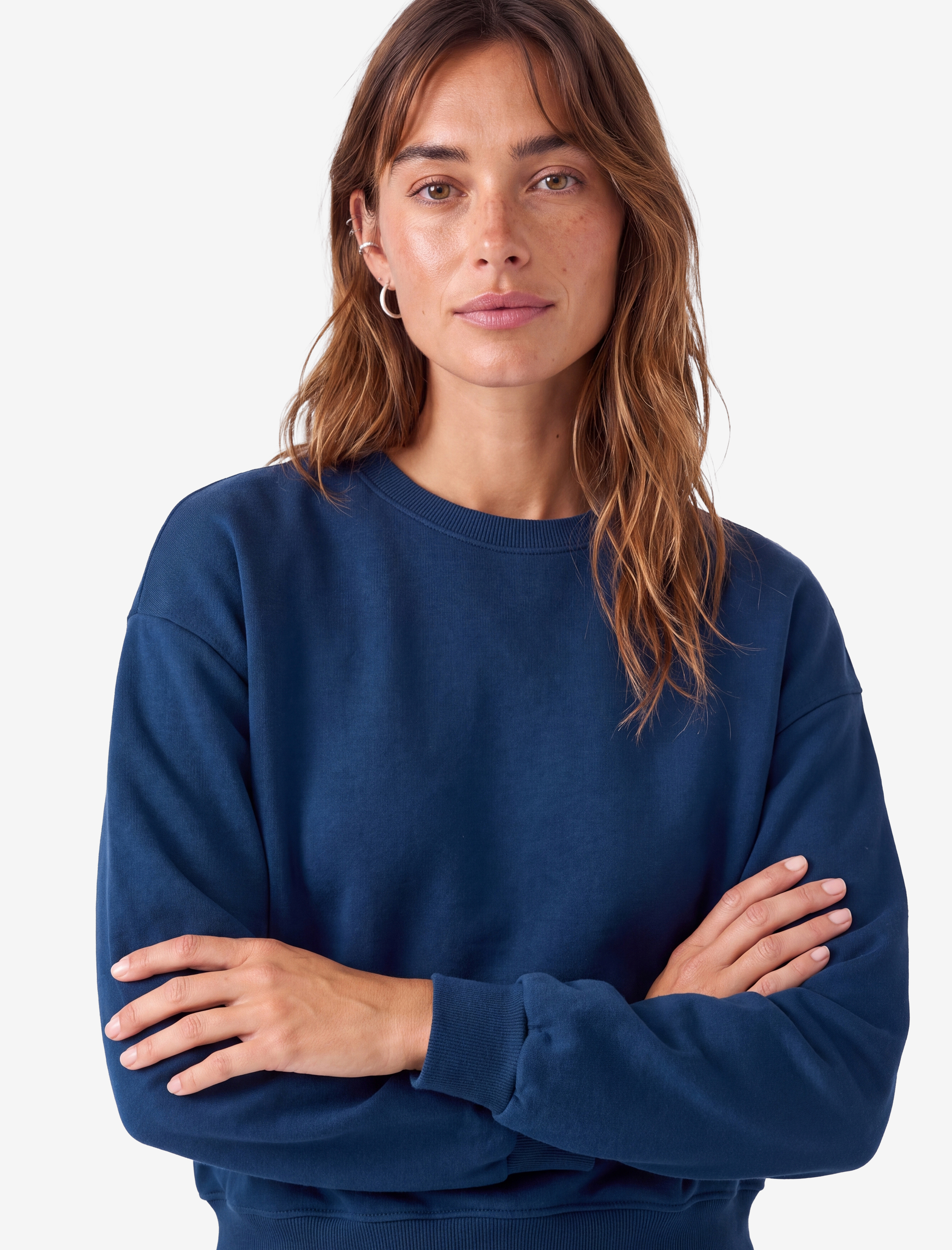   Regular Fit Üç İplik Şardonlu Uzun Kollu Bisiklet Yaka Basic Sweatshirt