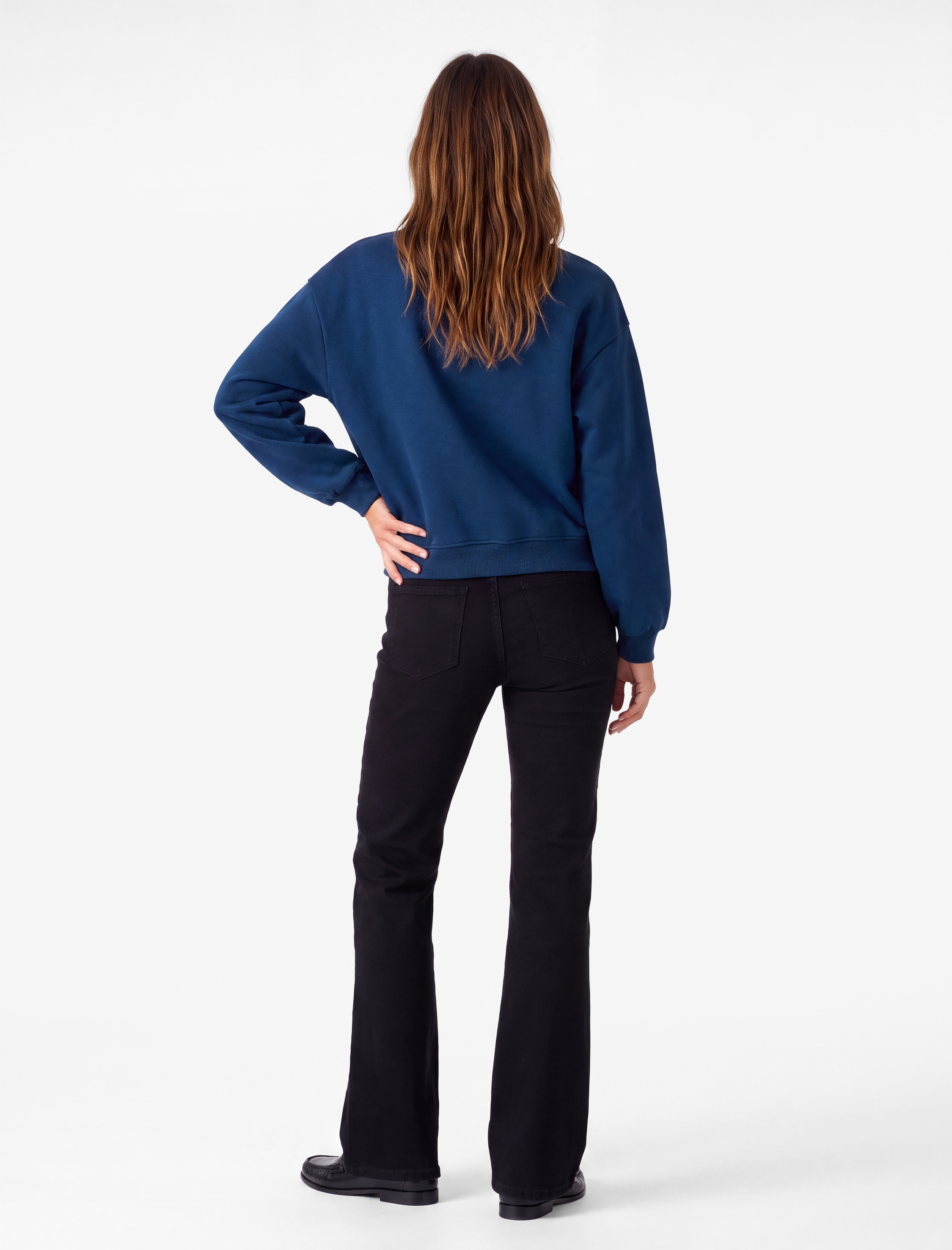   Regular Fit Üç İplik Şardonlu Uzun Kollu Bisiklet Yaka Basic Sweatshirt