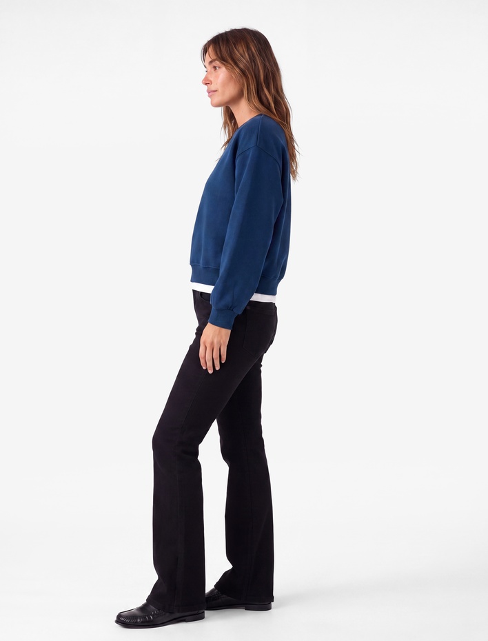  Regular Fit Üç İplik Şardonlu Uzun Kollu Bisiklet Yaka Basic Sweatshirt