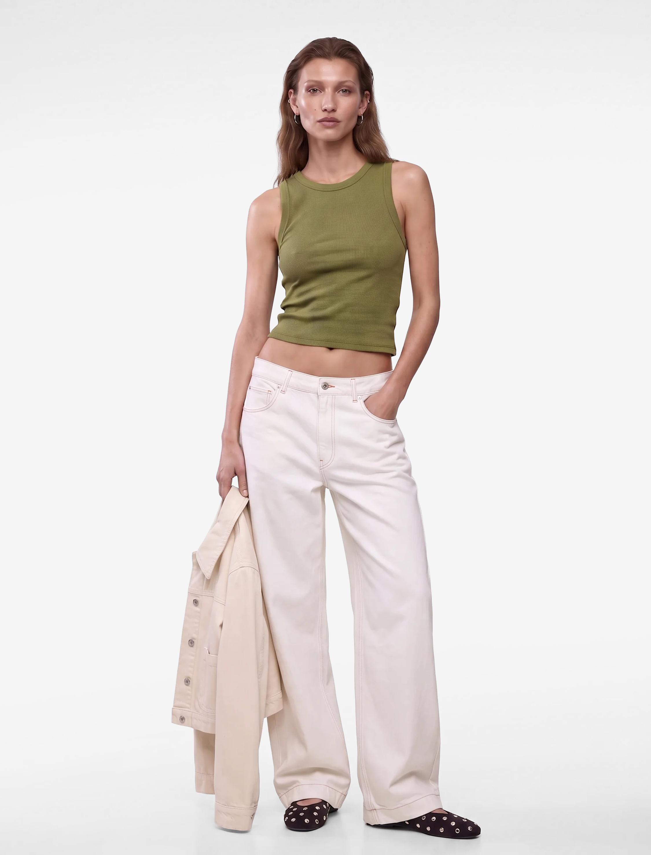   Pamuklu Kaşkorse Slim Fit Kolsuz Bisiklet Yaka Fitilli Atlet