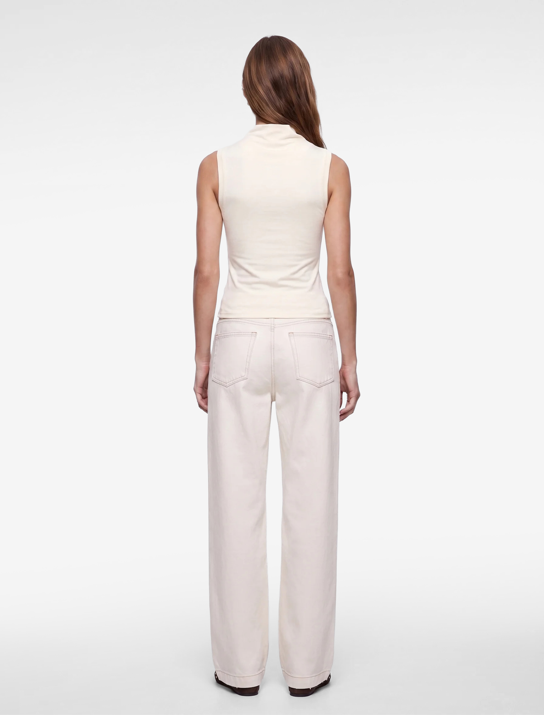   Modal Kumaş Slim Fit Kolsuz Dik Yaka Body