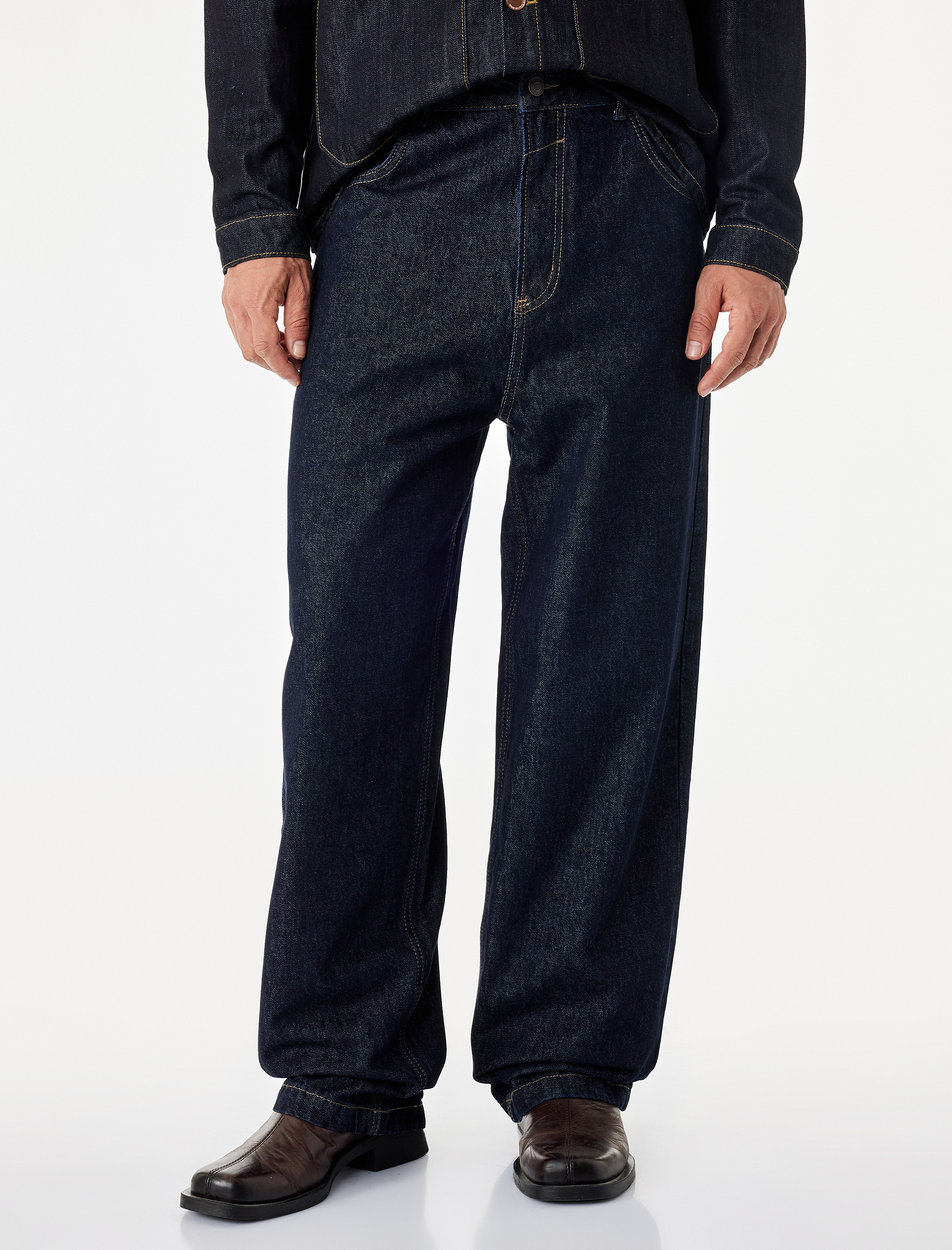  Normal Bel Bol Pamuklu Cepli Super Baggy Jean Pantolon