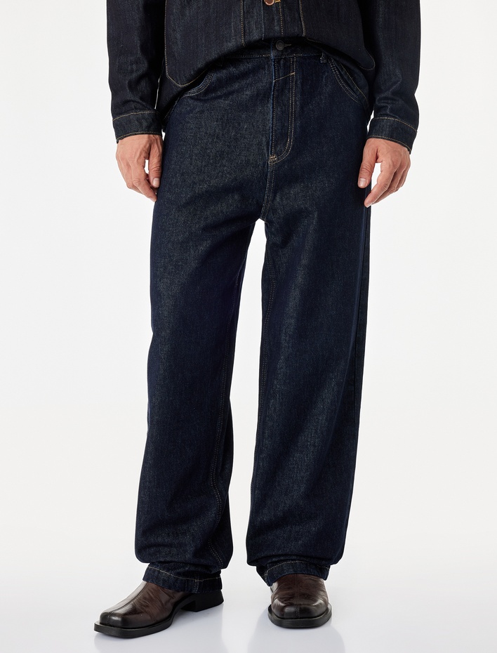  Normal Bel Bol Pamuklu Cepli Super Baggy Jean Pantolon