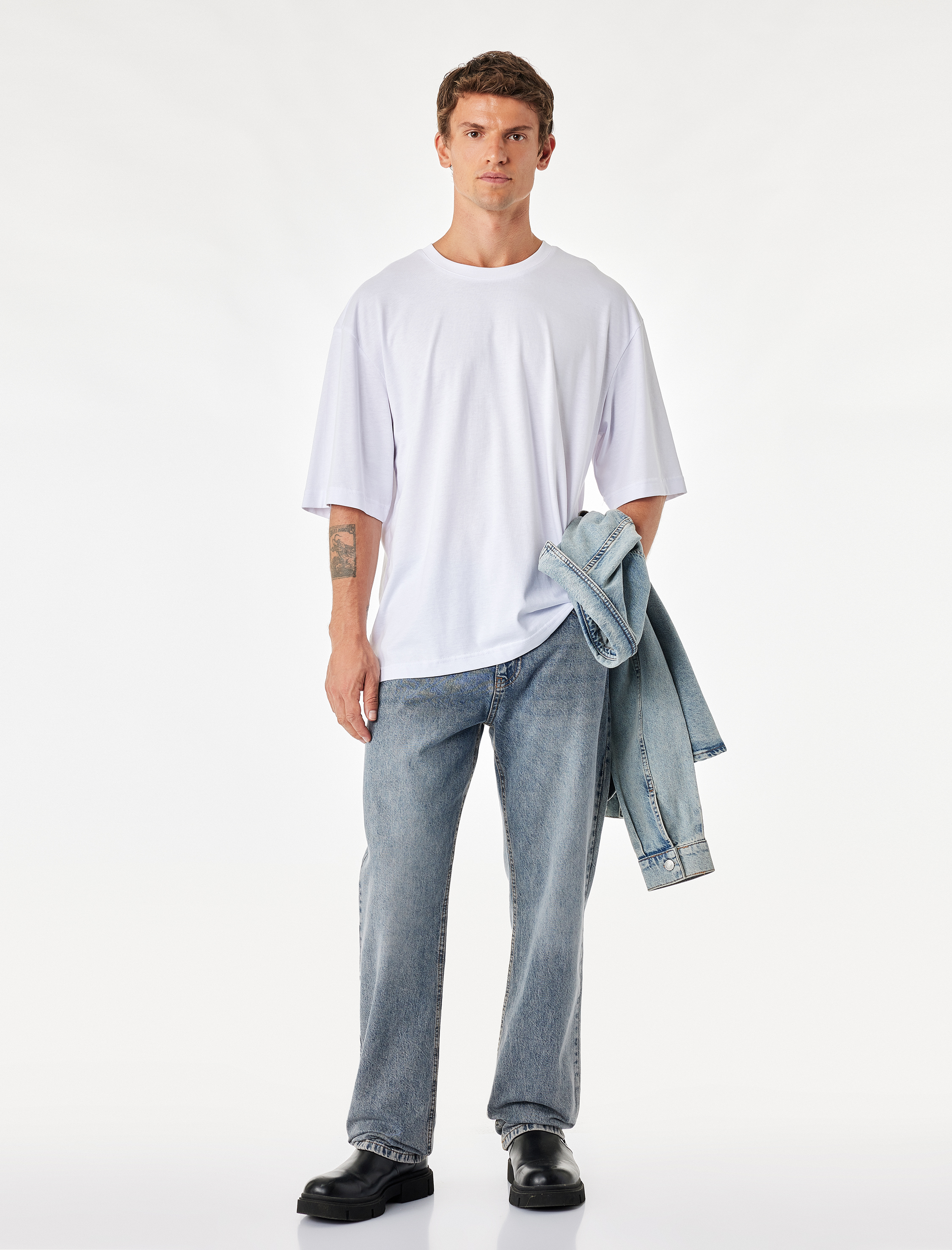   Pamuklu Vintage Straight Fit Jean Pantolon