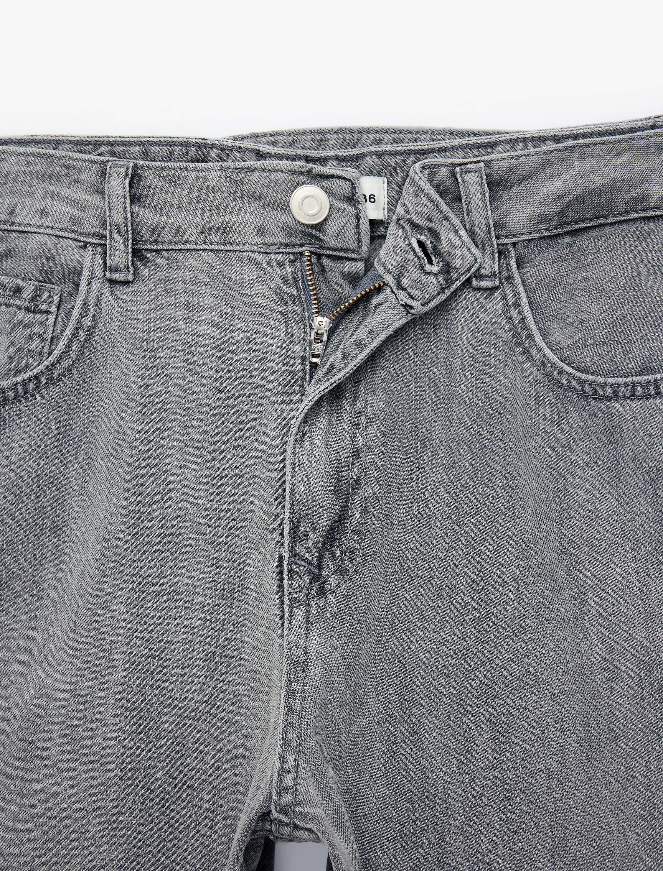   Düğmeli Cepli Yıkamalı Rahat Kalıp Lastikli Kısa Paça Denim Harem Pantolon