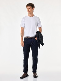 Normal Bel Cepli Pamuklu Slim Fit Jean Pantolon - Slim Fit Jeans