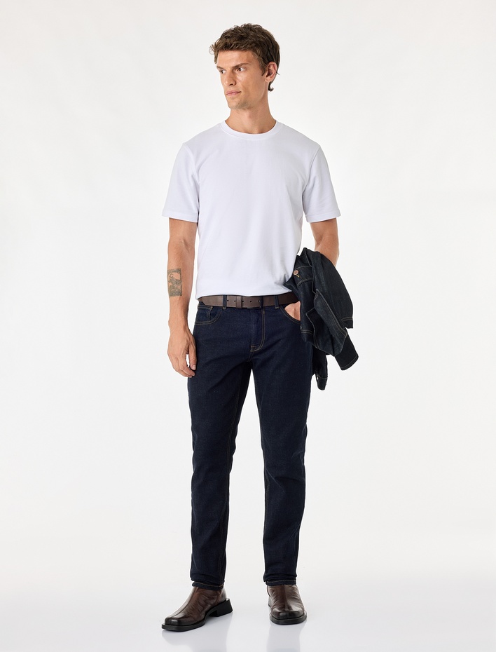  Normal Bel Cepli Pamuklu Slim Fit Jean Pantolon - Slim Fit Jeans