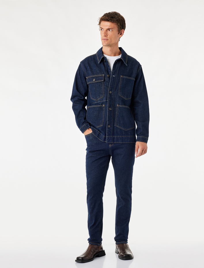  Normal Bel Cepli Pamuklu Jean Pantolon - Skinny Push Up Fit Jean