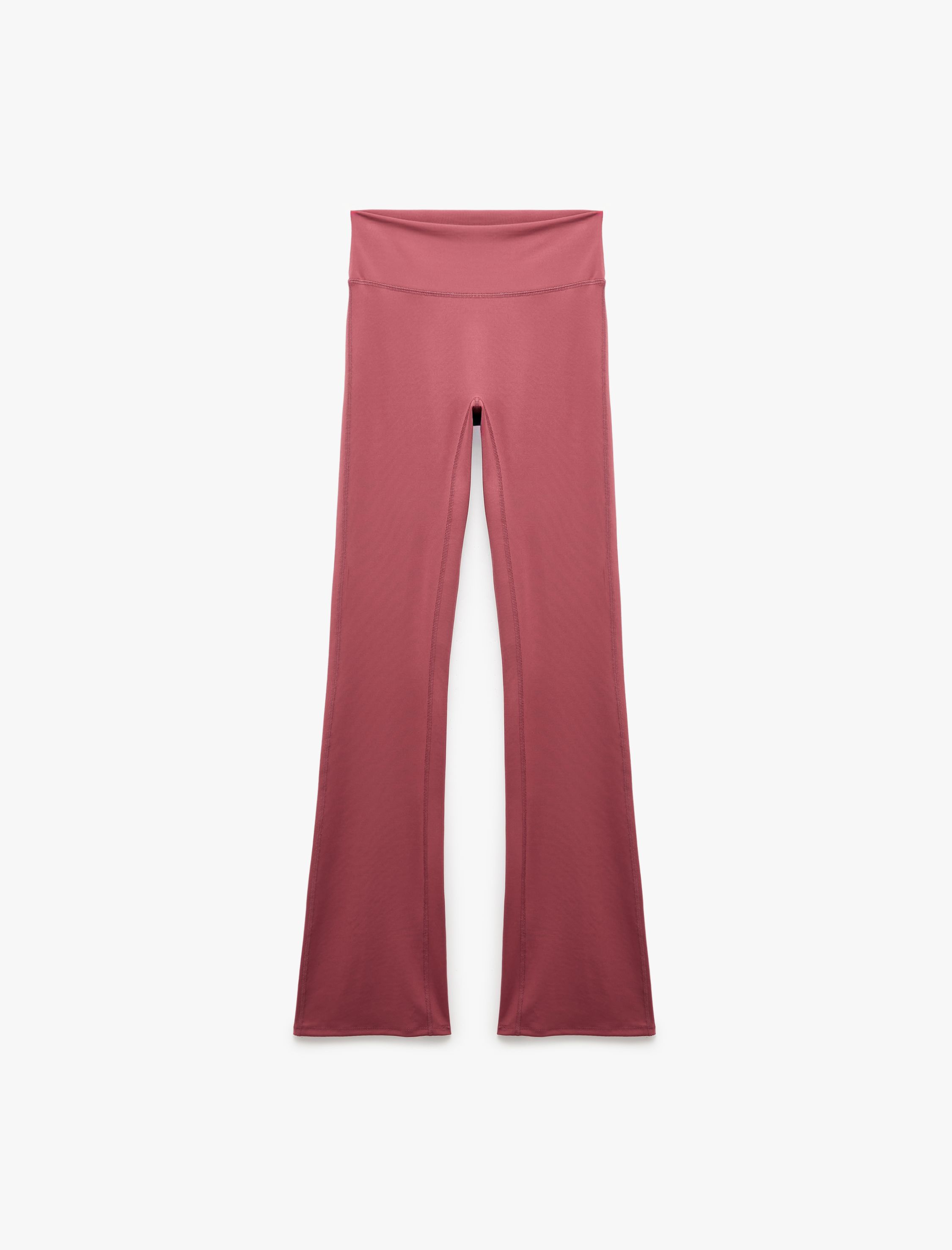   Yüksek Bel Slim Fit Dikiş Detaylı Spor İspanyol Paça Tayt