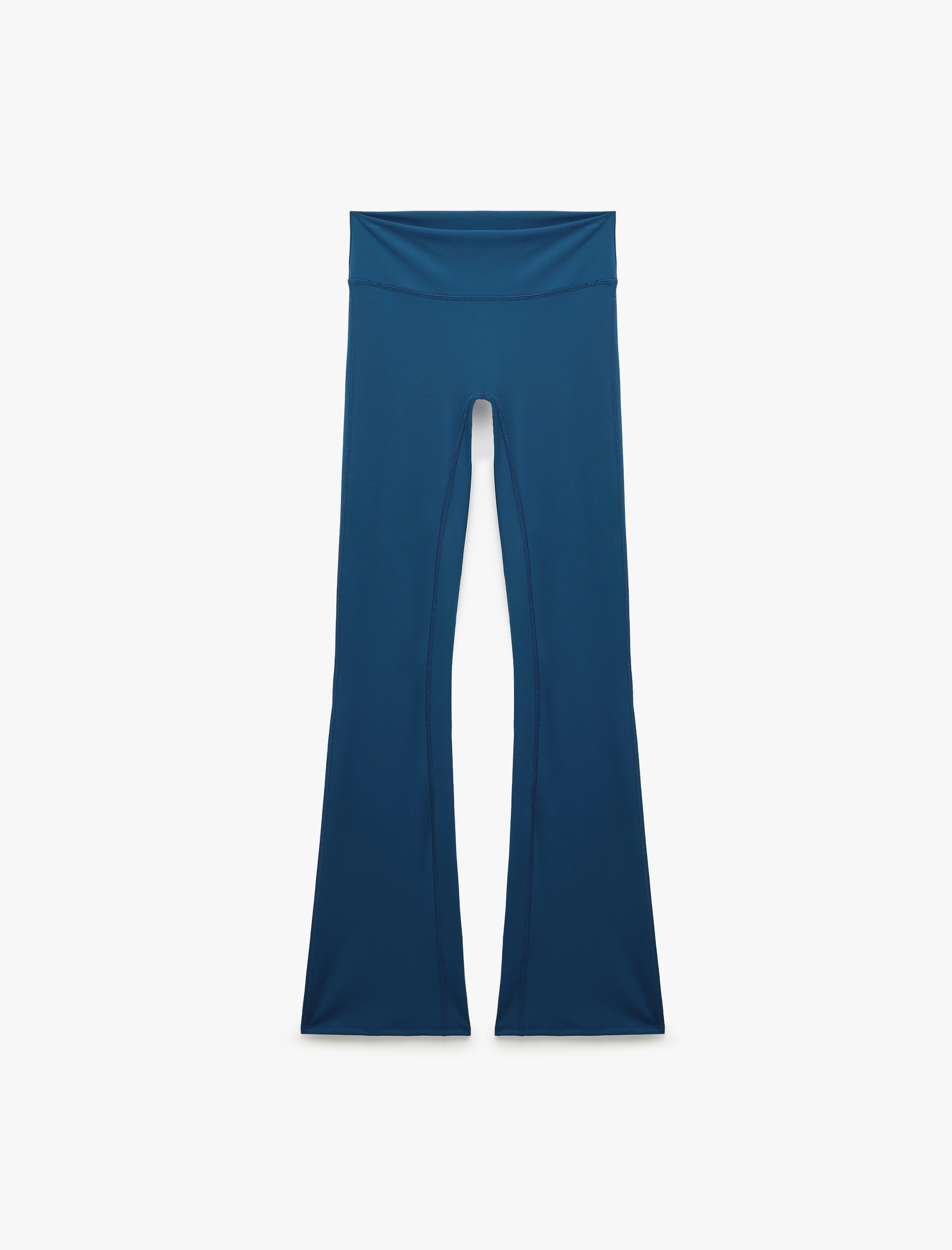   Yüksek Bel Slim Fit Dikiş Detaylı Spor İspanyol Paça Tayt