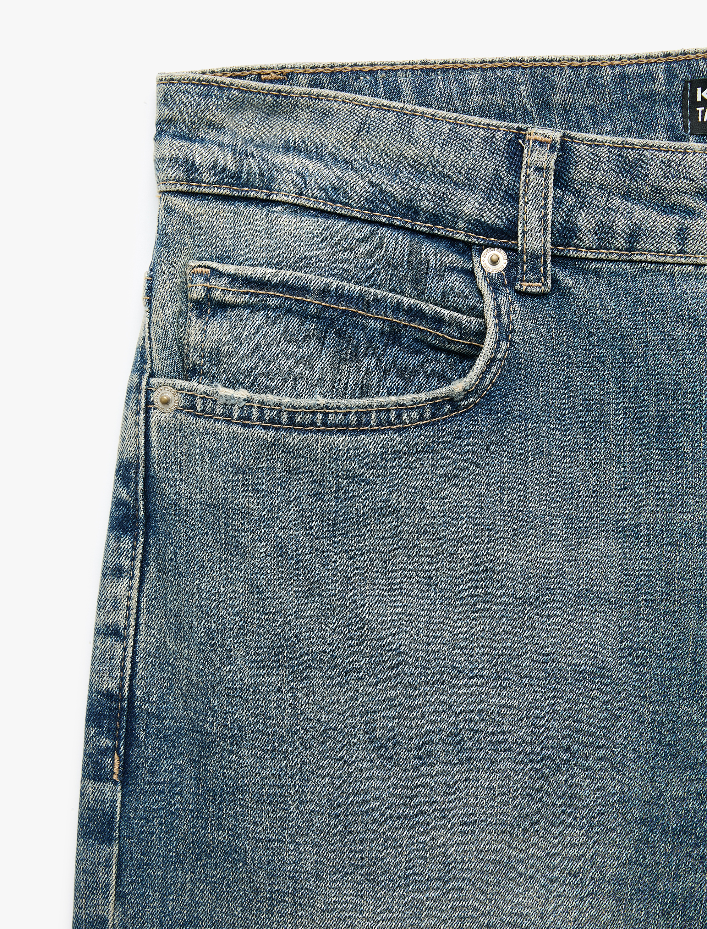   Pamuklu Normal Bel Cepli Düz Paça Denim Pantolon - Tapered Jeans