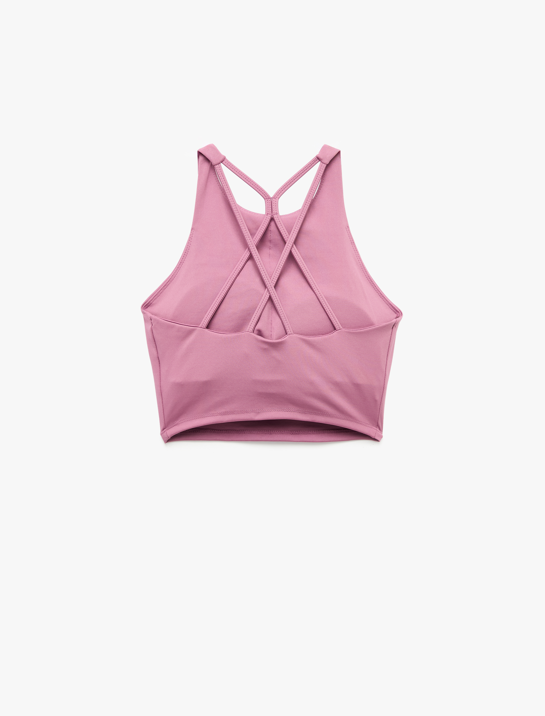  Slim Fit İp Askılı Kolsuz Sırt Detaylı Kaplı Sporcu Sütyeni
