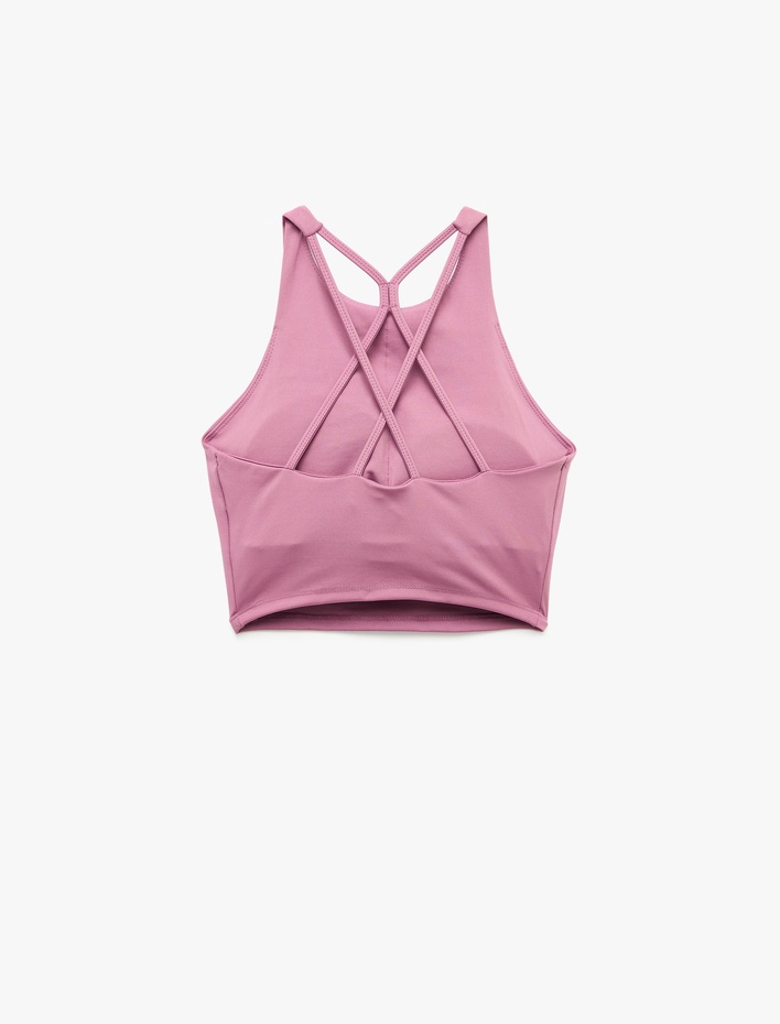  Slim Fit İp Askılı Kolsuz Sırt Detaylı Kaplı Sporcu Sütyeni