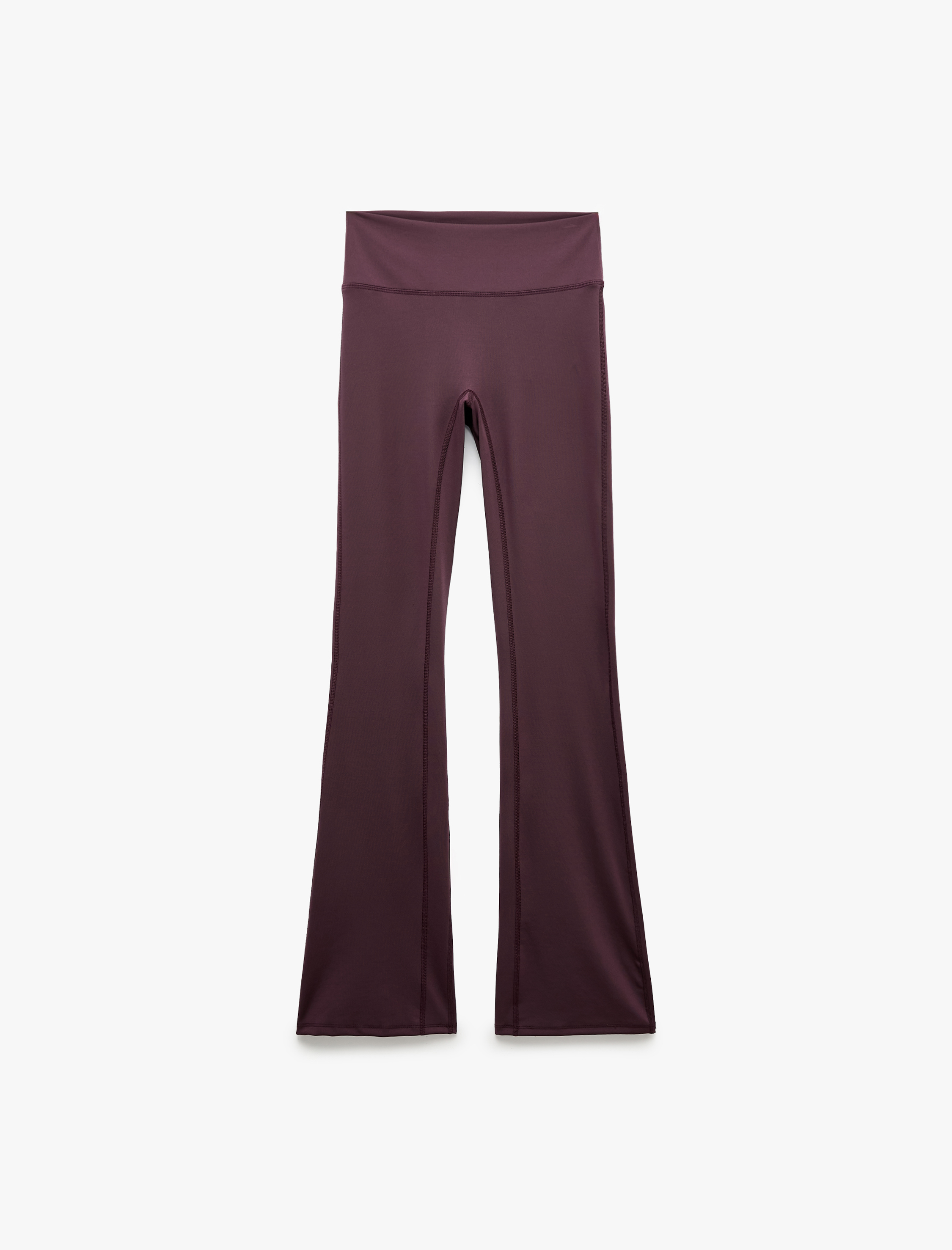   Yüksek Bel Slim Fit Dikiş Detaylı Spor İspanyol Paça Tayt