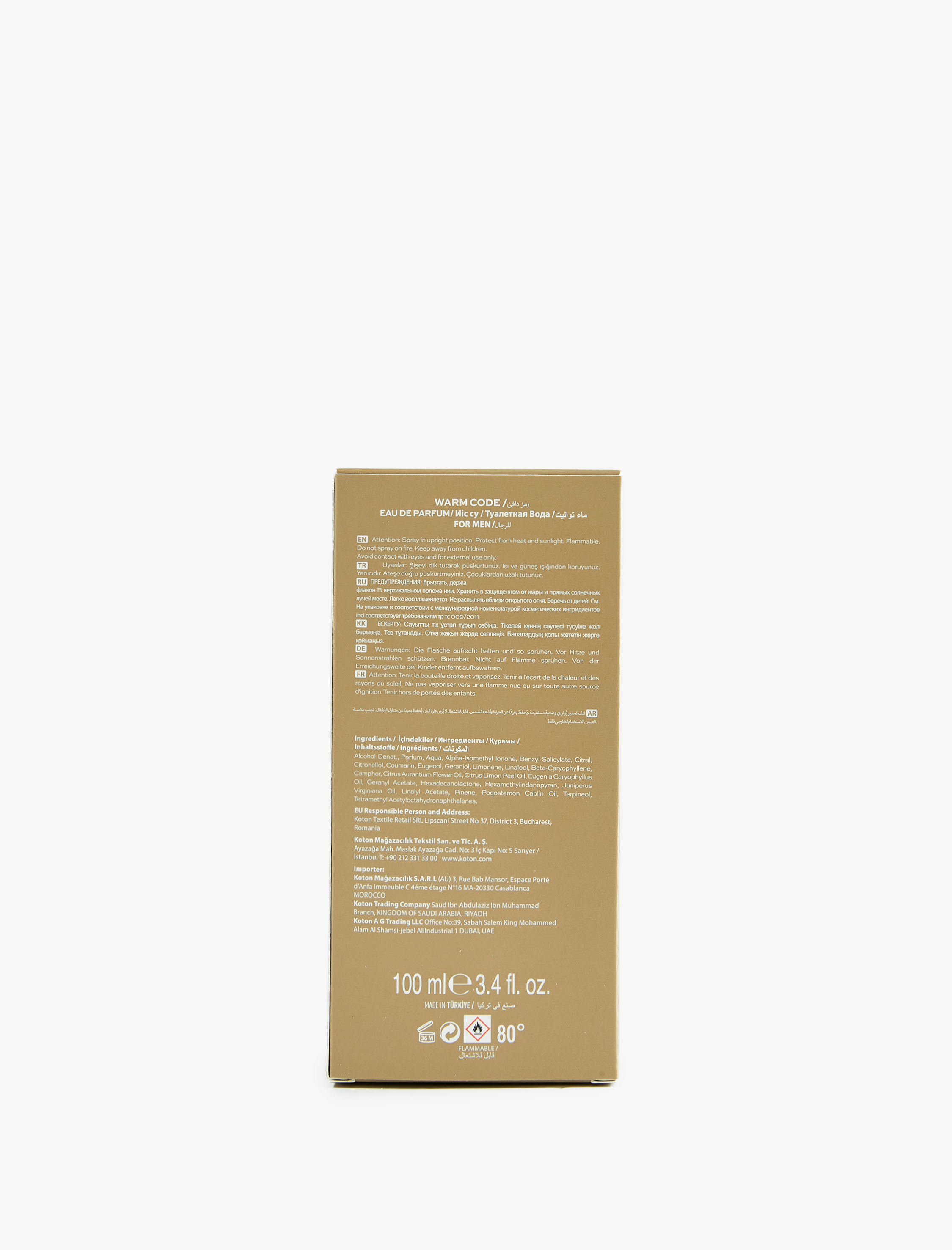  Erkek Parfüm Warm Code Vanilya 100 ML