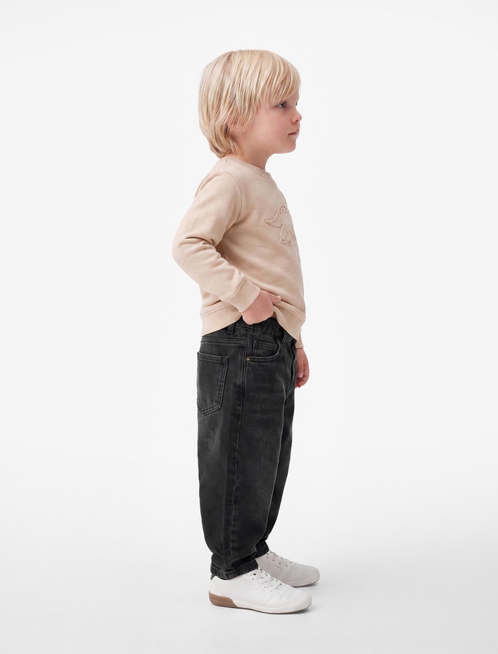 Erkek Bebek Cep Detaylı Pamuklu Denim Pantolon