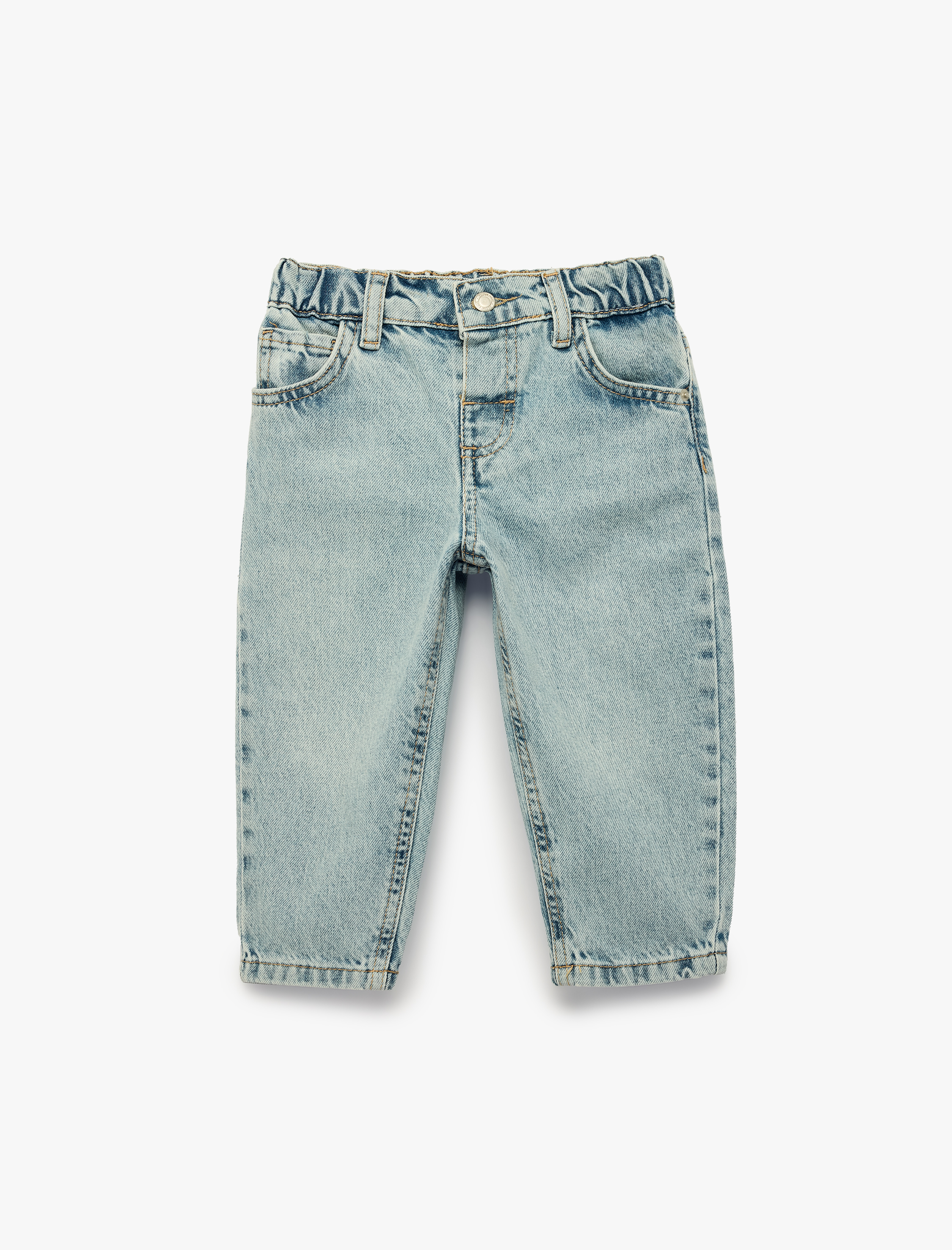  Erkek Bebek Cep Detaylı Pamuklu Denim Pantolon