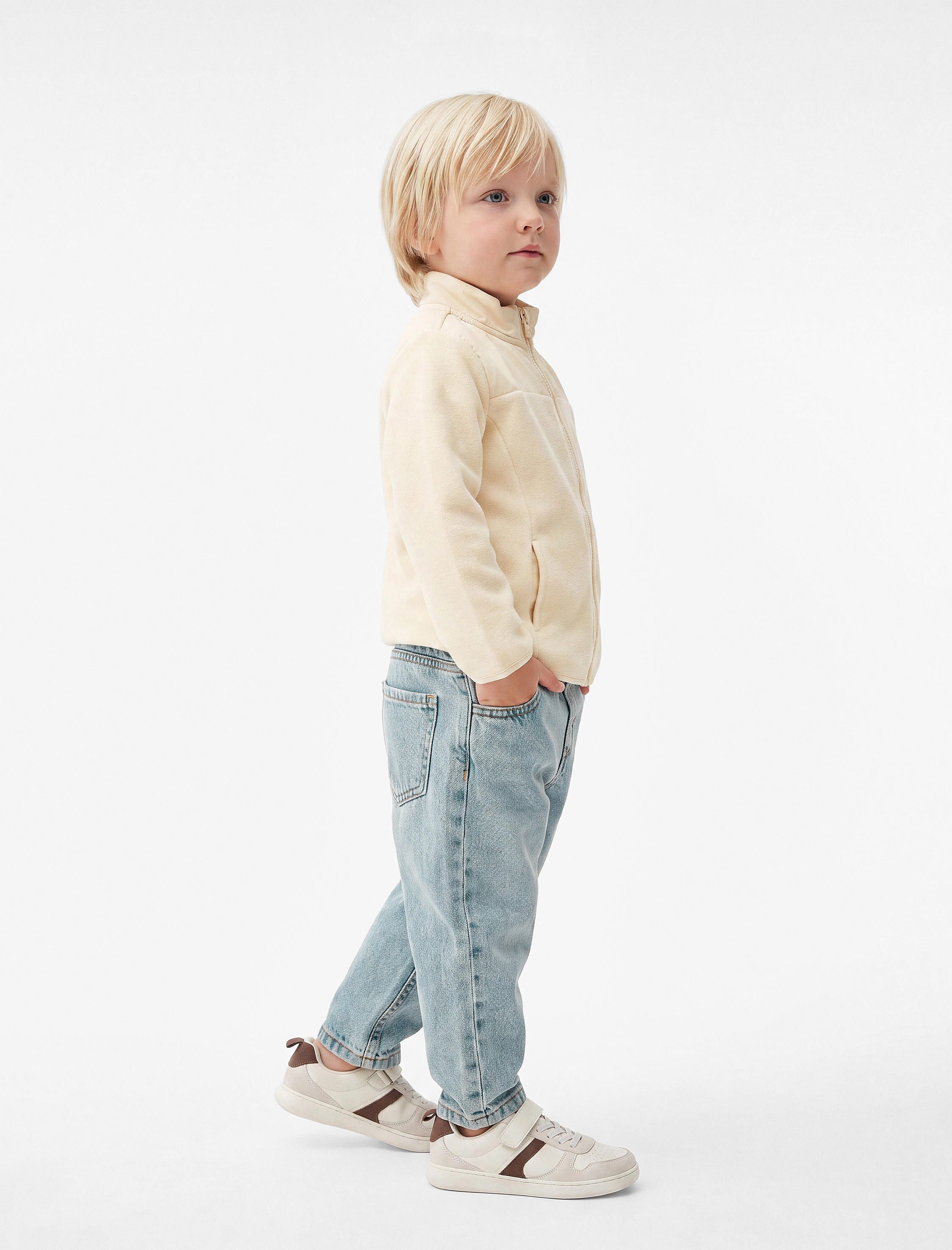  Erkek Bebek Cep Detaylı Pamuklu Denim Pantolon
