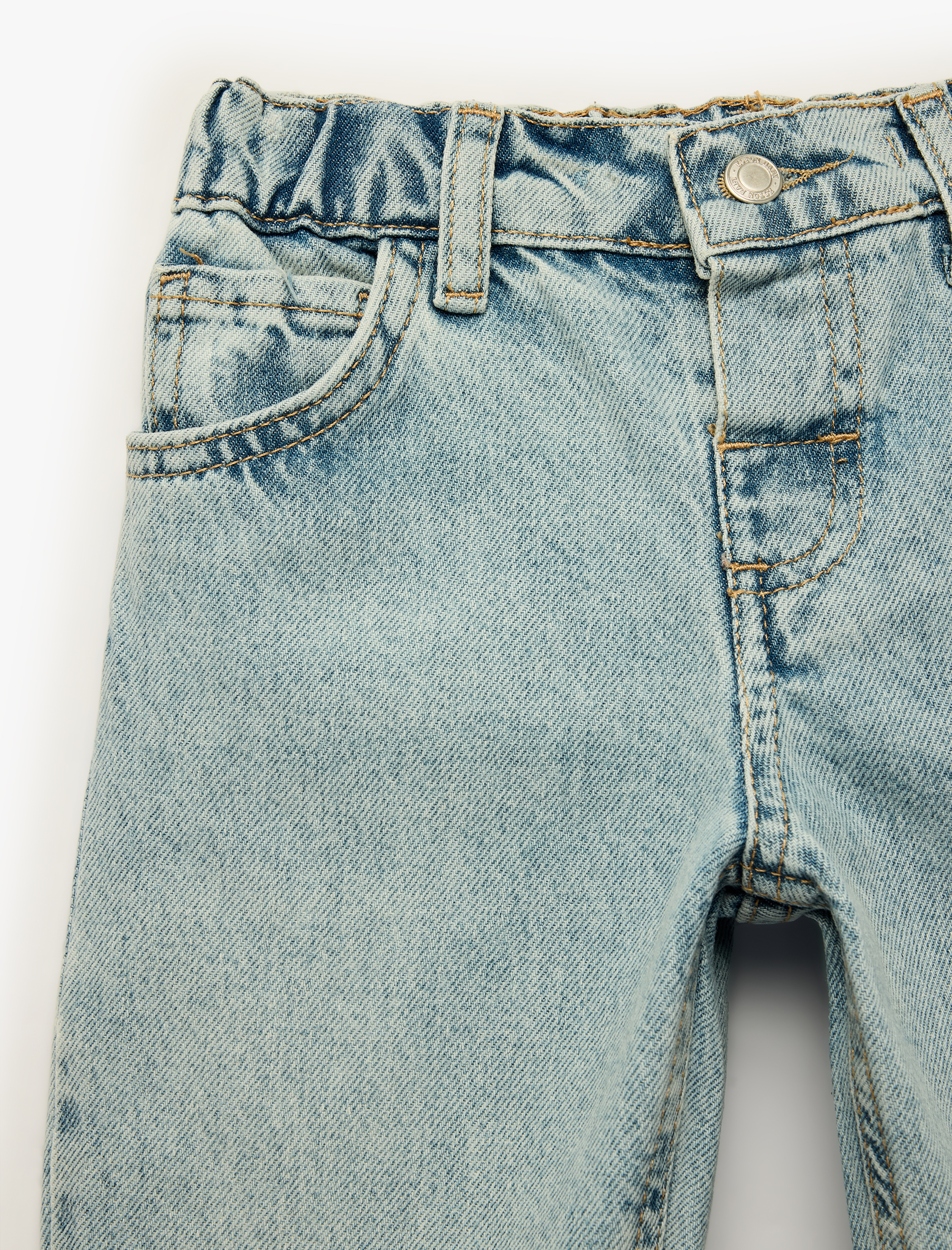  Erkek Bebek Cep Detaylı Pamuklu Denim Pantolon
