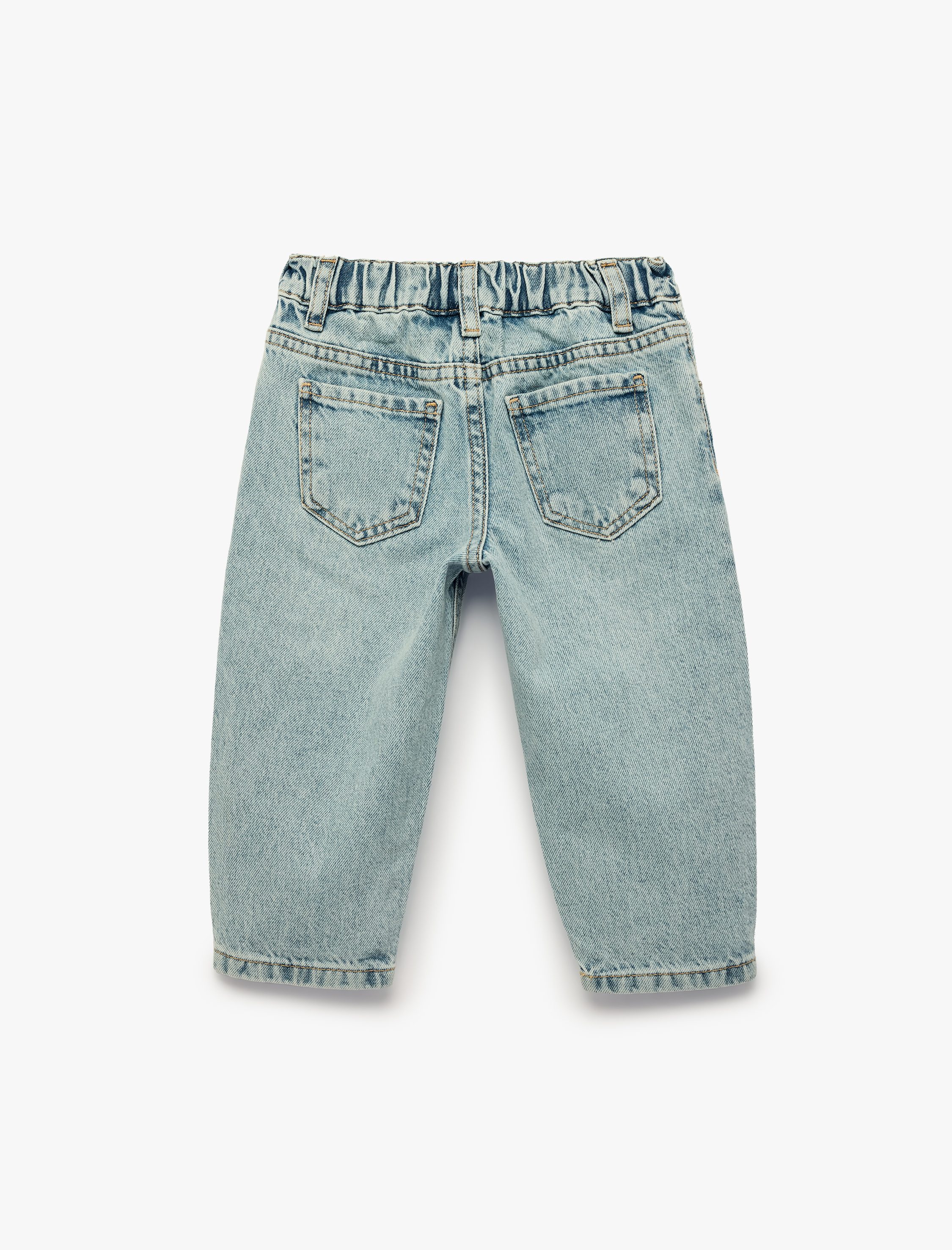  Erkek Bebek Cep Detaylı Pamuklu Denim Pantolon