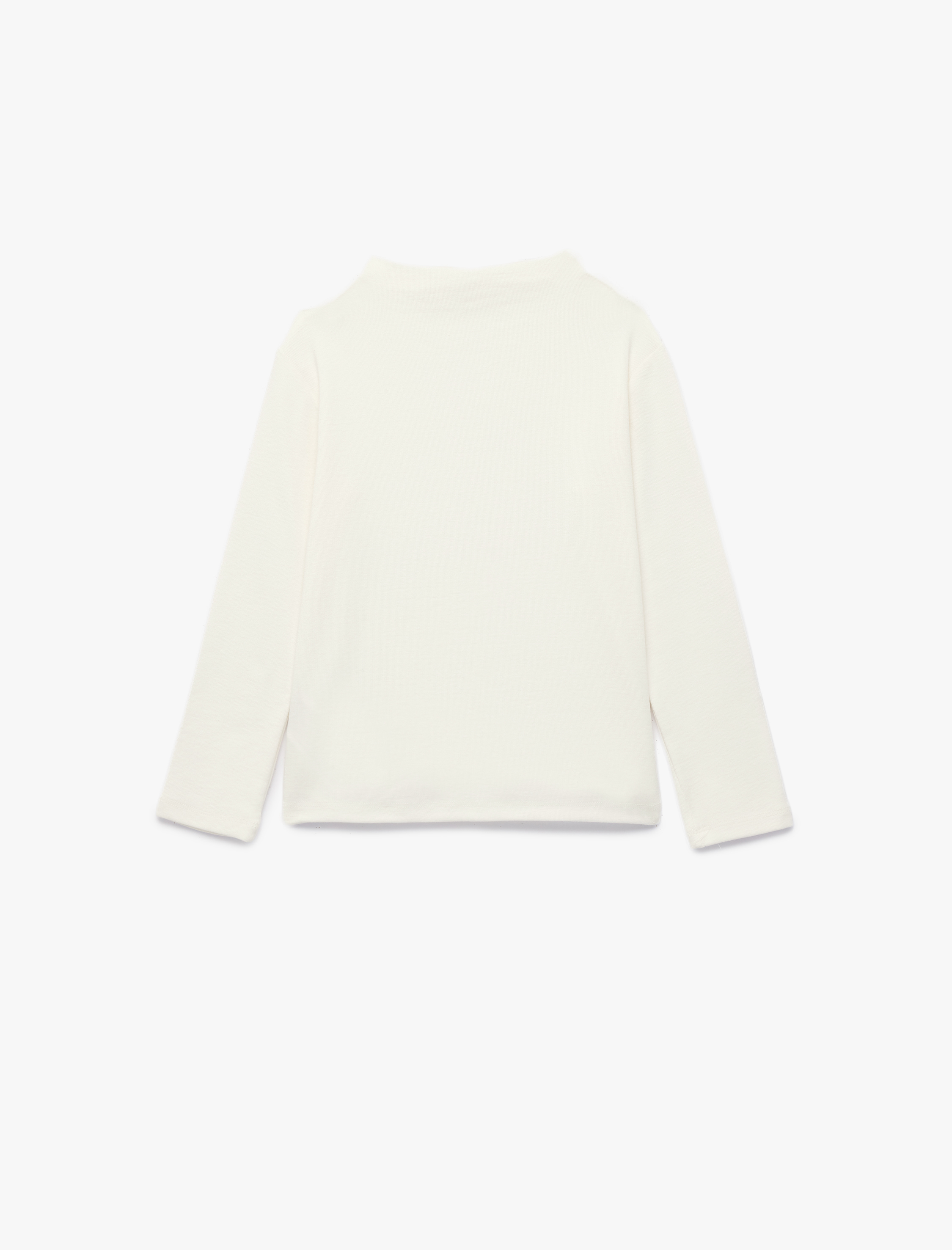 Kız Çocuk Dik Yaka Modal Karışımlı Uzun Kollu Slim Fit Tişört