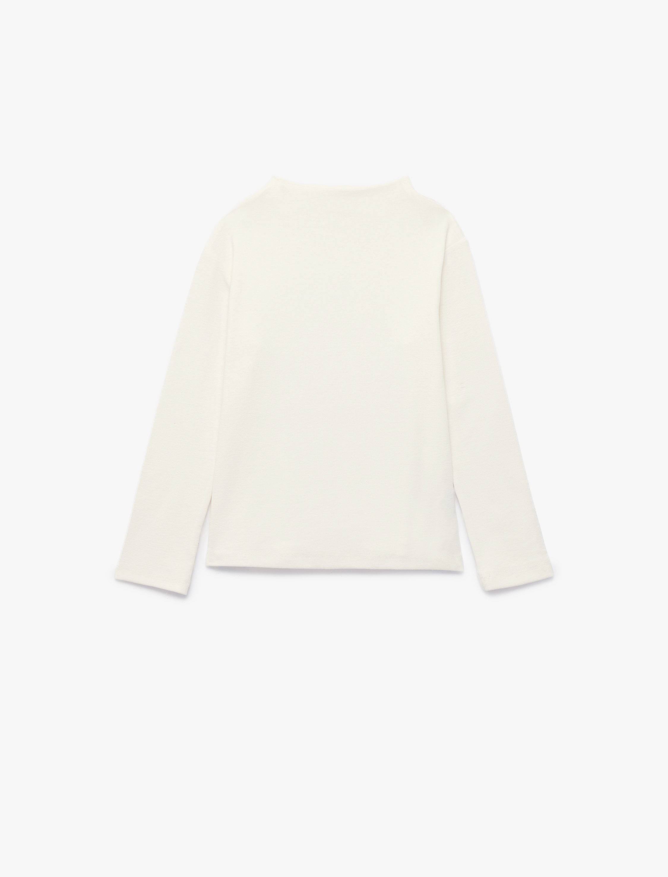  Kız Çocuk Dik Yaka Modal Karışımlı Uzun Kollu Slim Fit Tişört