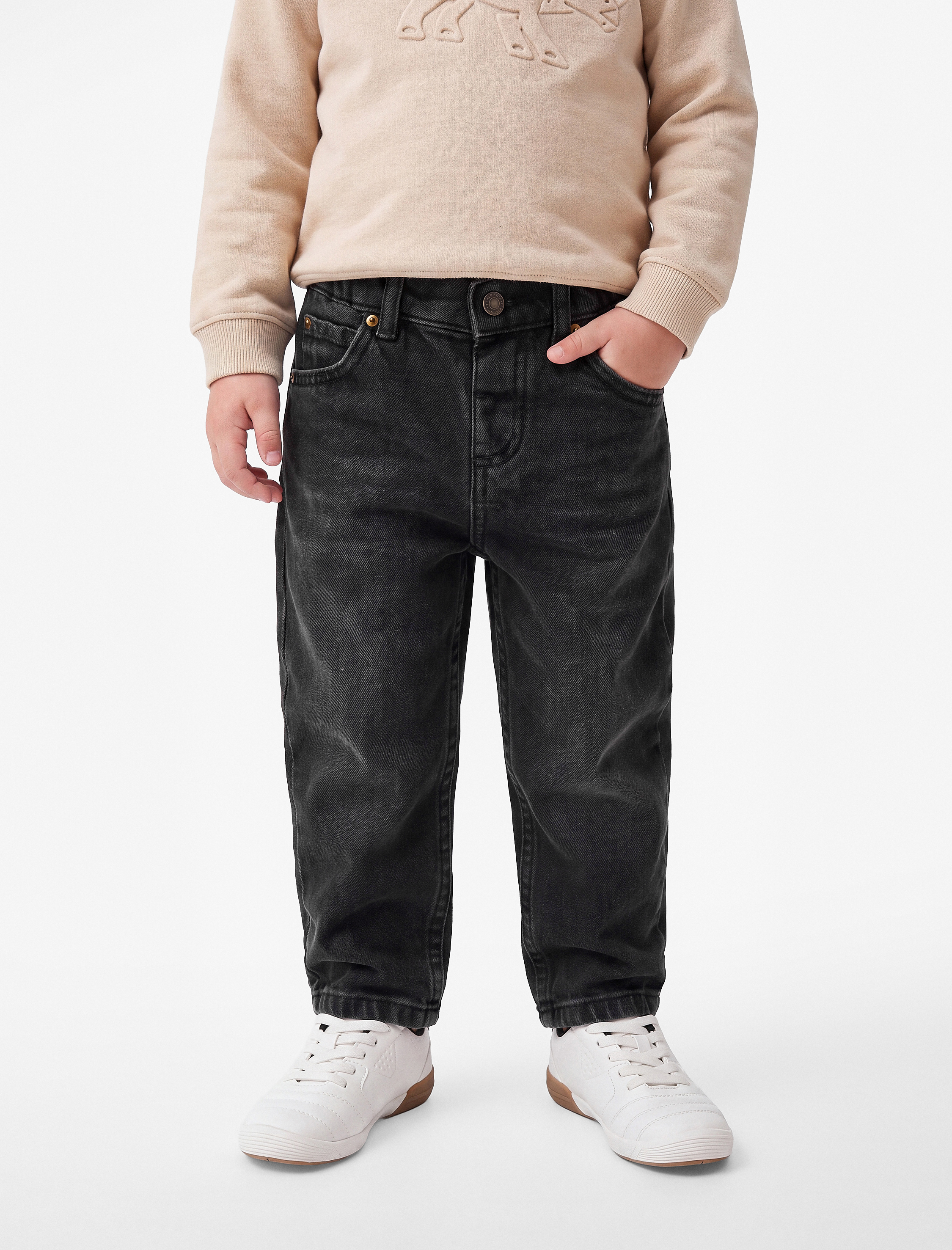  Erkek Bebek Cep Detaylı Pamuklu Denim Pantolon