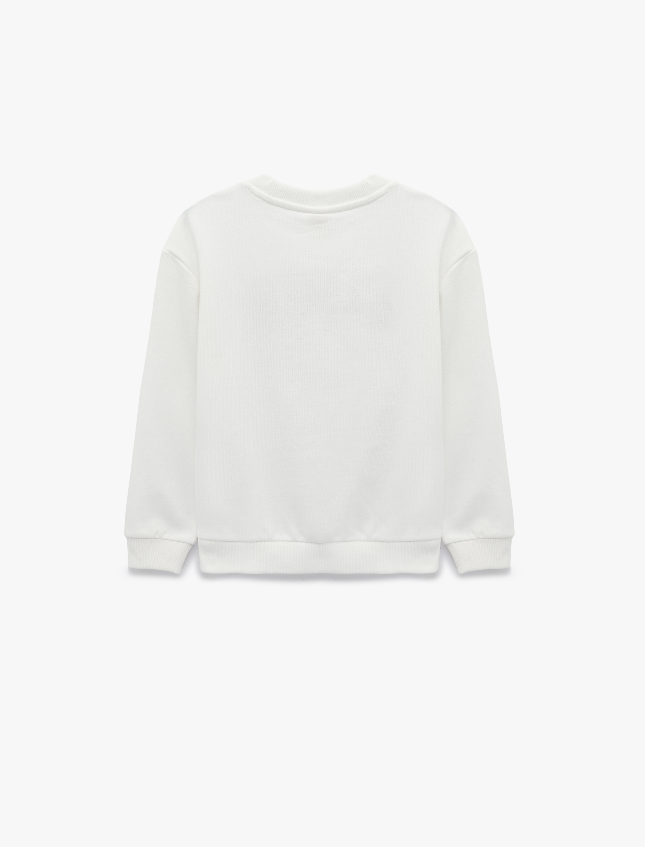  Erkek Bebek Şardonlu Uzun Kollu Bisiklet Yaka Nakışlı Sweatshirt