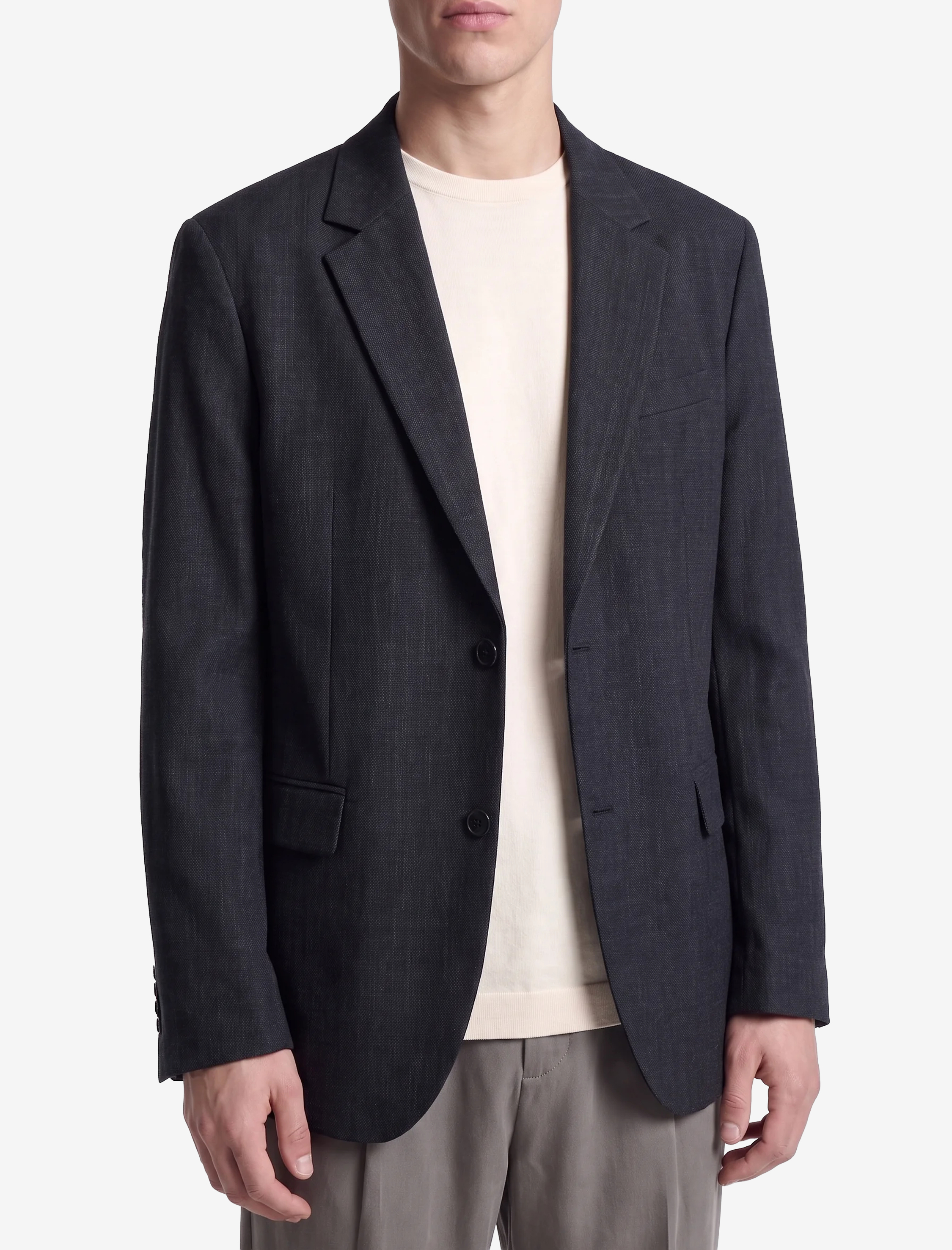   Düğmeli Uzun Kollu Kapaklı Cepli Mono Yaka Blazer Ceket