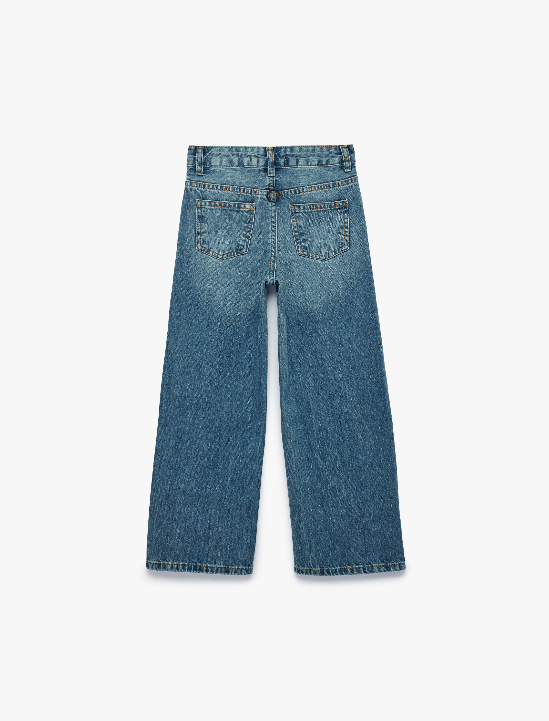  Kız Çocuk Pamuklu Mom Fit Denim Pantolon