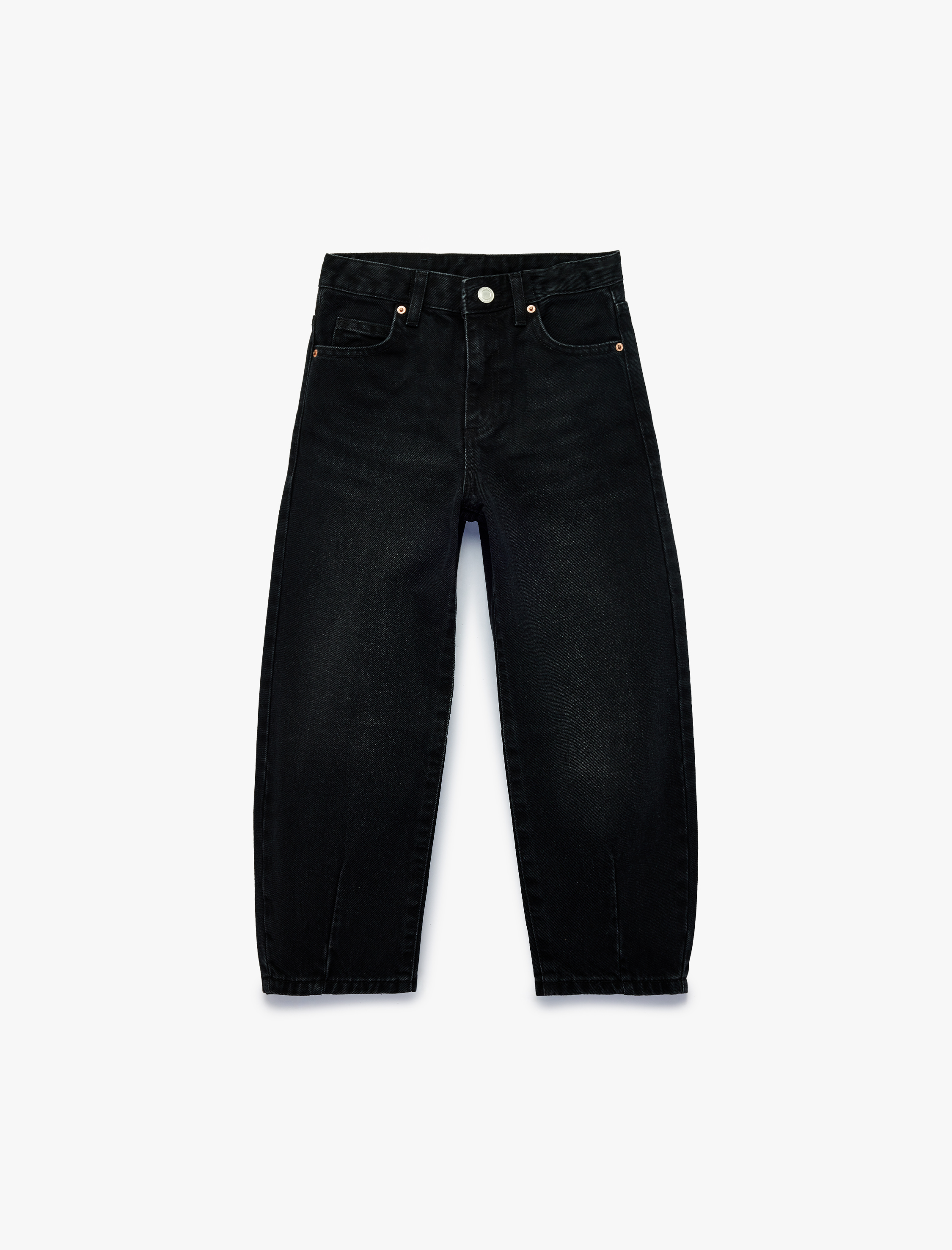 Kız Çocuk Pamuklu Loose Fit Denim Pantolon