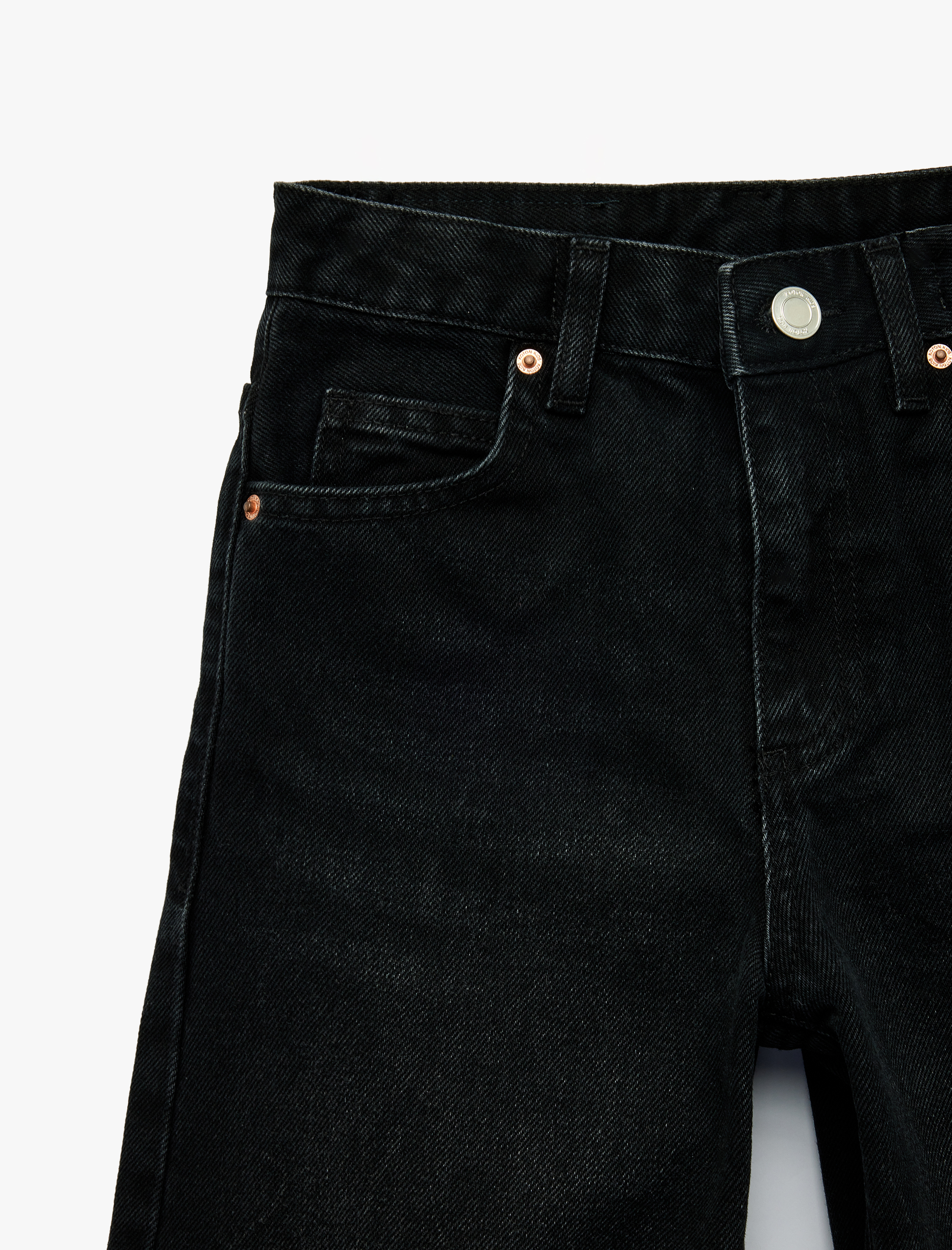  Kız Çocuk Pamuklu Loose Fit Denim Pantolon