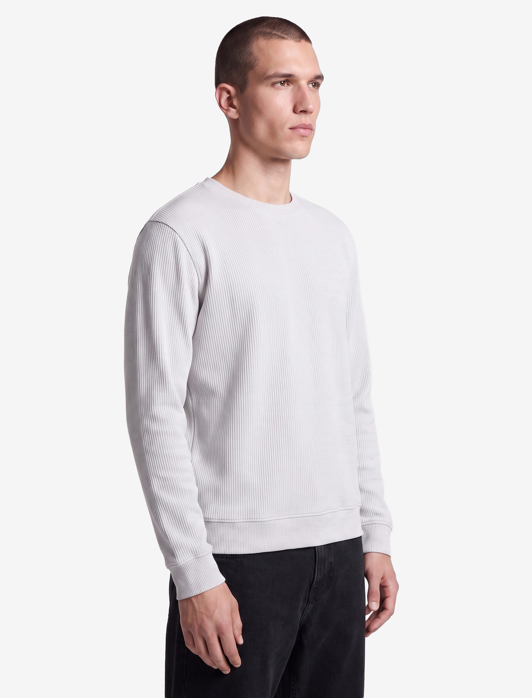   Uzun Kollu Bisiklet Yaka Basic Sweatshirt