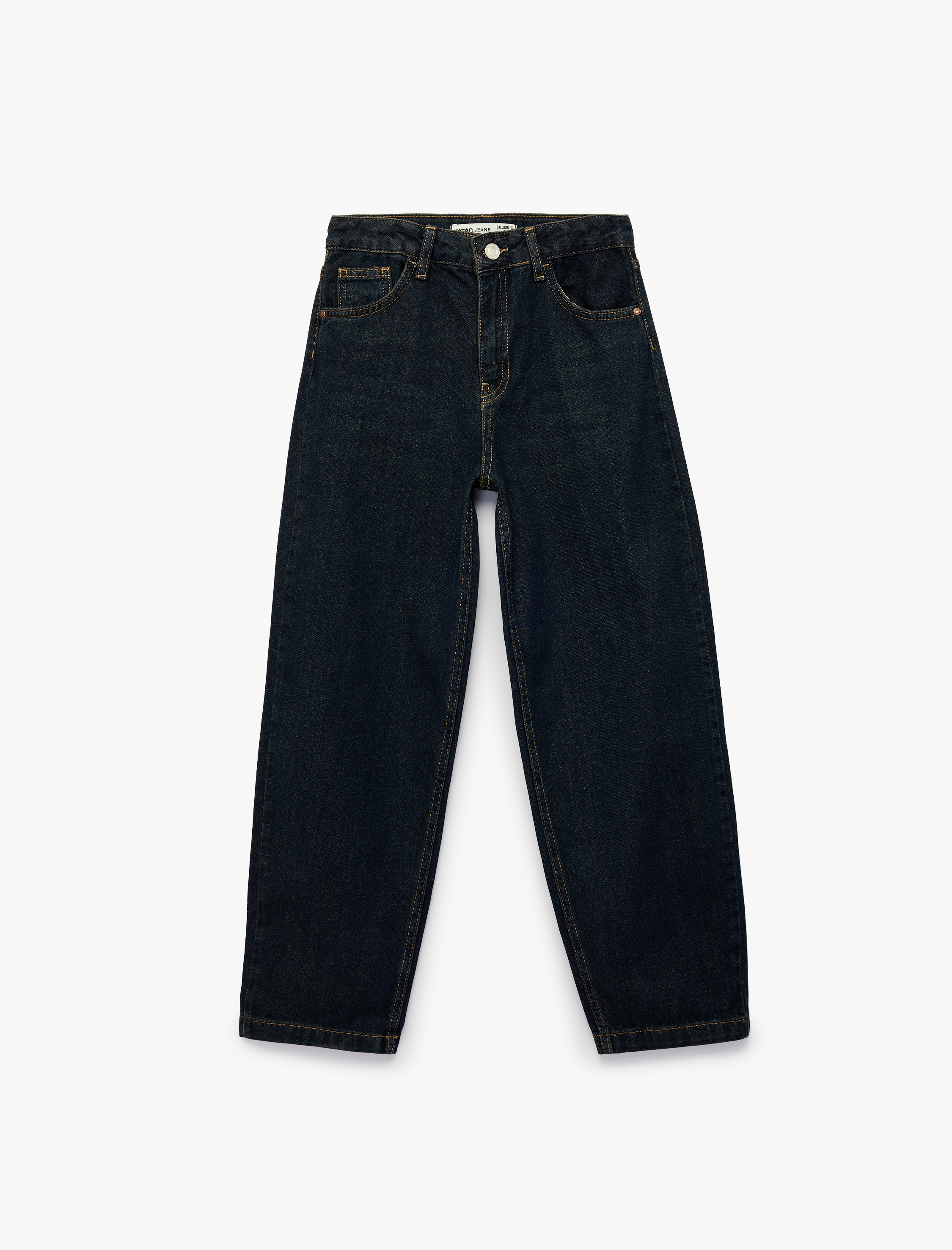  Erkek Çocuk Beli Ayarlanabilir Lastikli Pamuklu Cepli Denim Pantolon