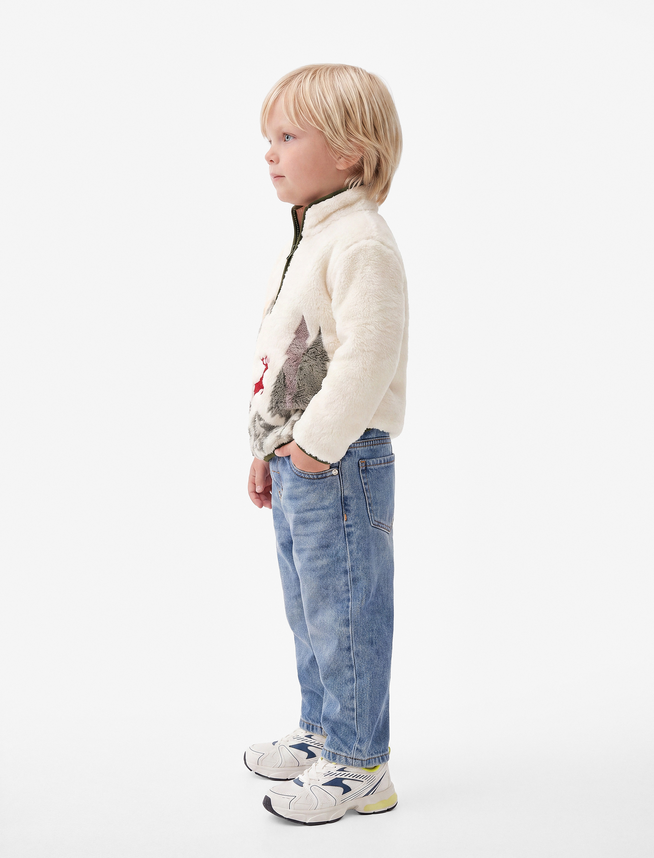  Erkek Bebek Pamuklu Oversize Denim Pantolon