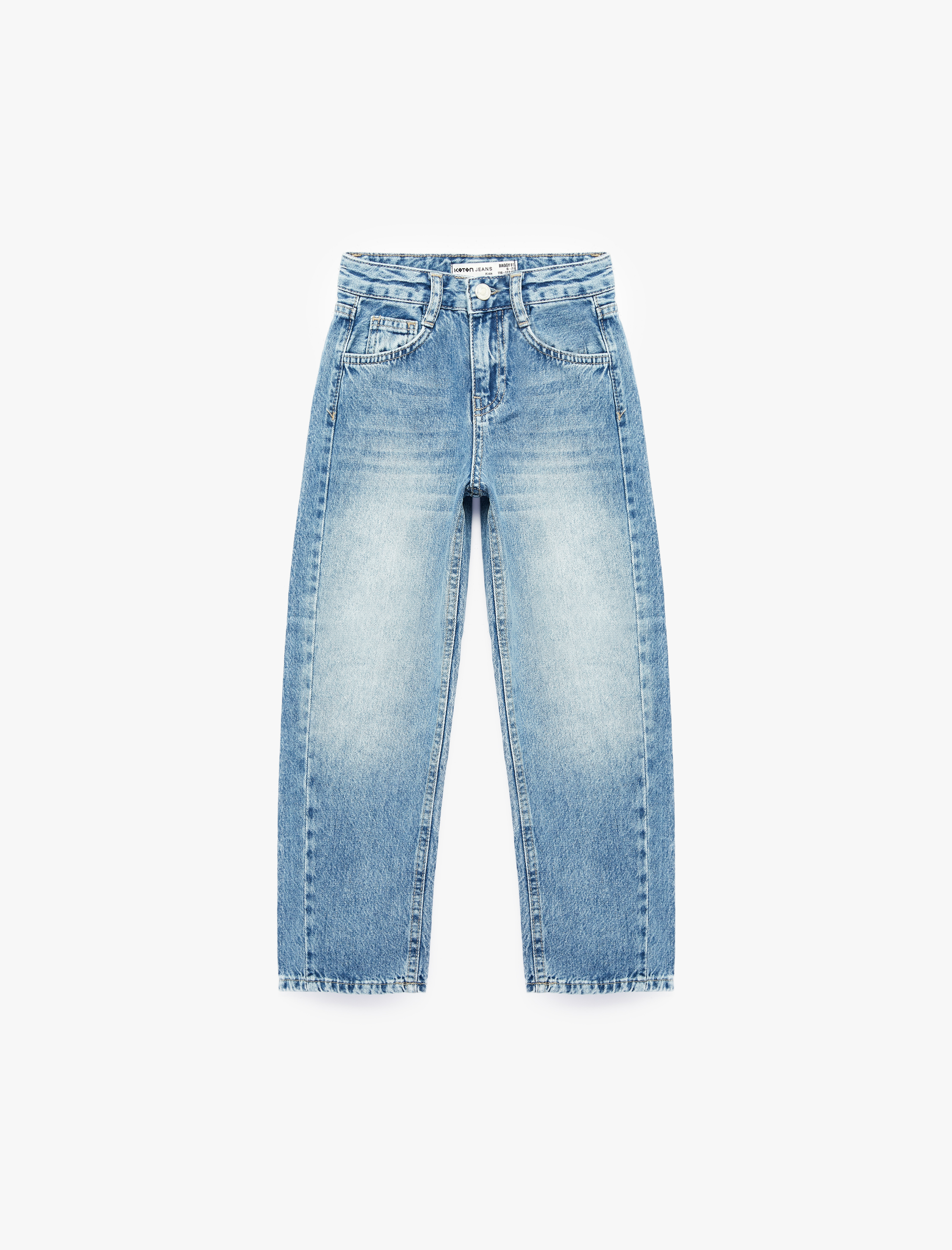  Erkek Çocuk Pamuklu Cepli Rahat Kesim Denim Pantolon