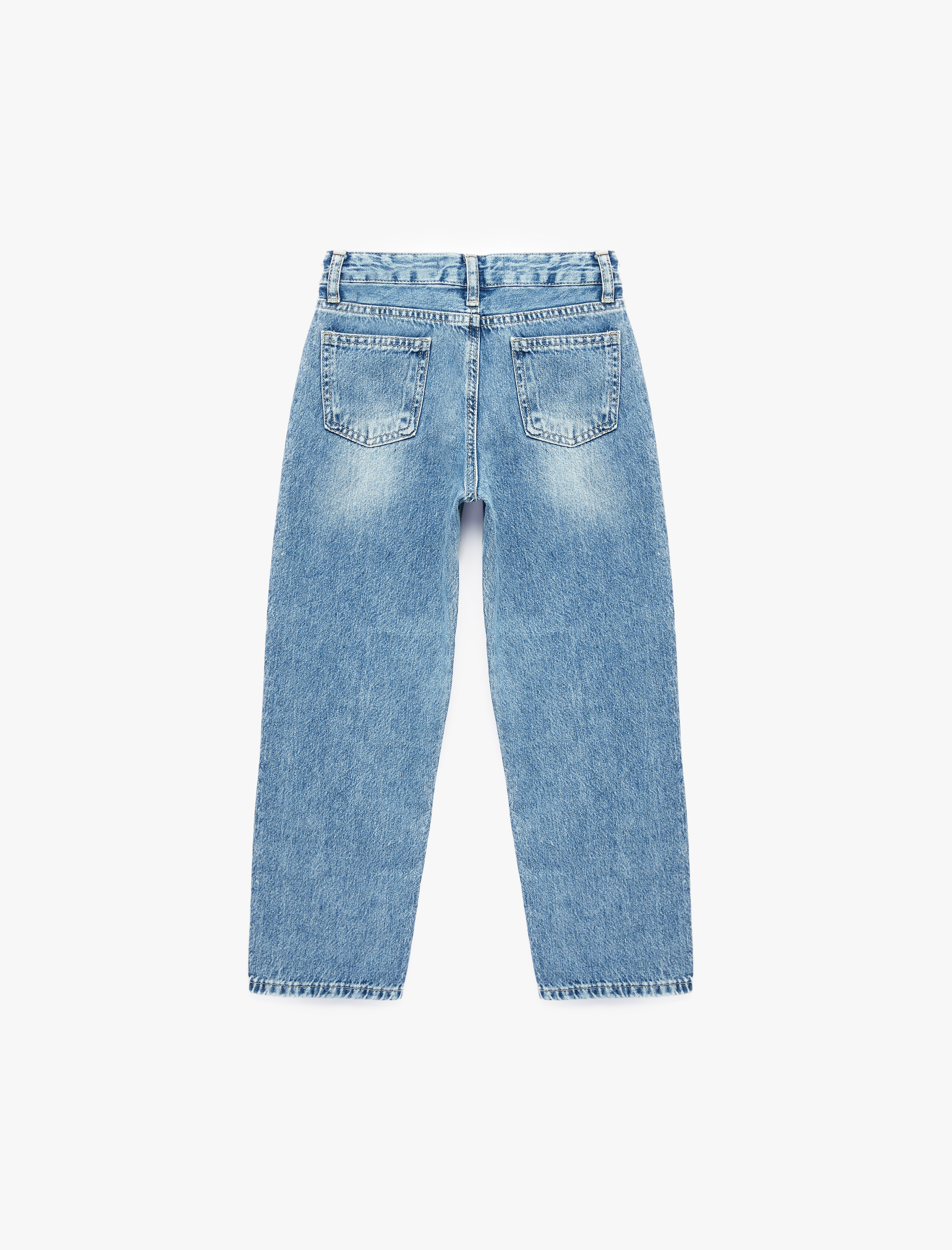  Erkek Çocuk Pamuklu Cepli Rahat Kesim Denim Pantolon