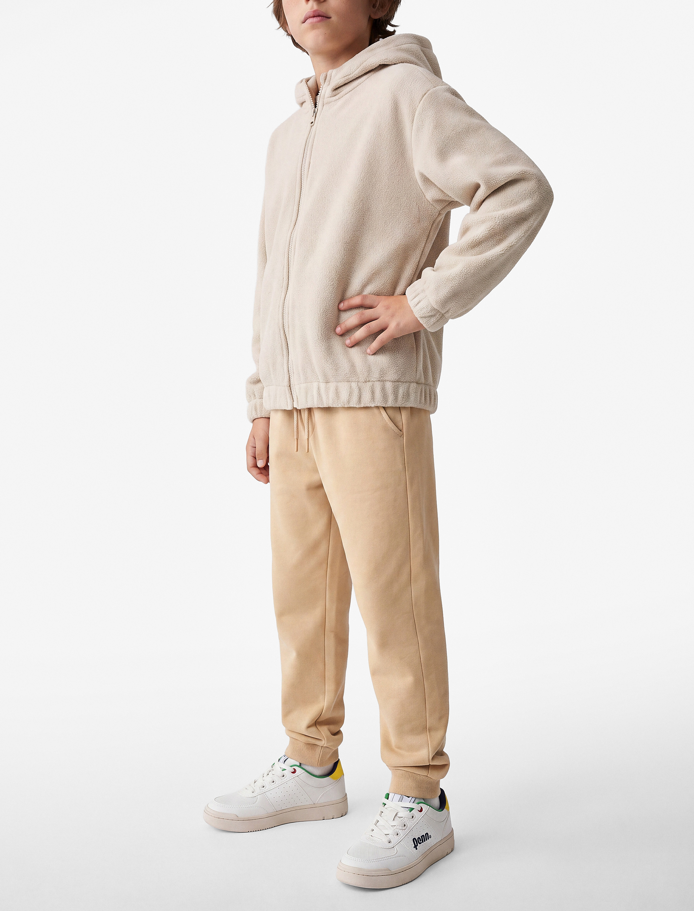  Erkek Çocuk Pamuklu Beli Lastikli Şardonlu Jogger Basic Eşofman Altı
