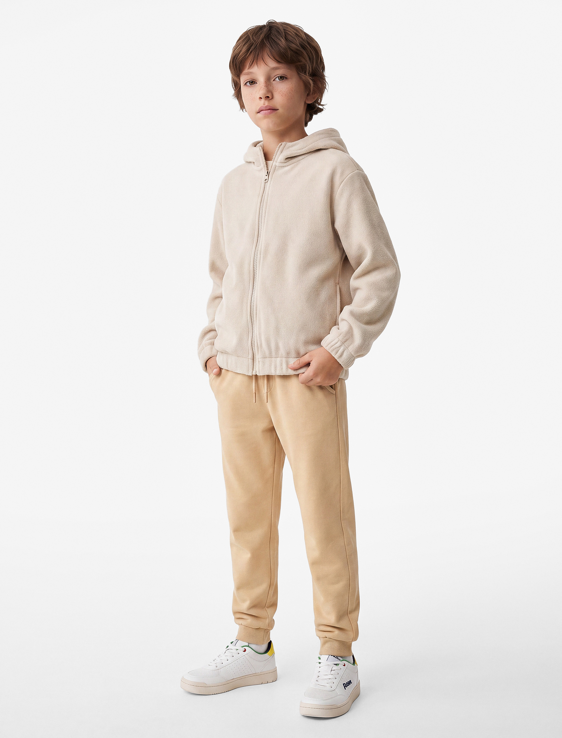  Erkek Çocuk Pamuklu Beli Lastikli Şardonlu Jogger Basic Eşofman Altı