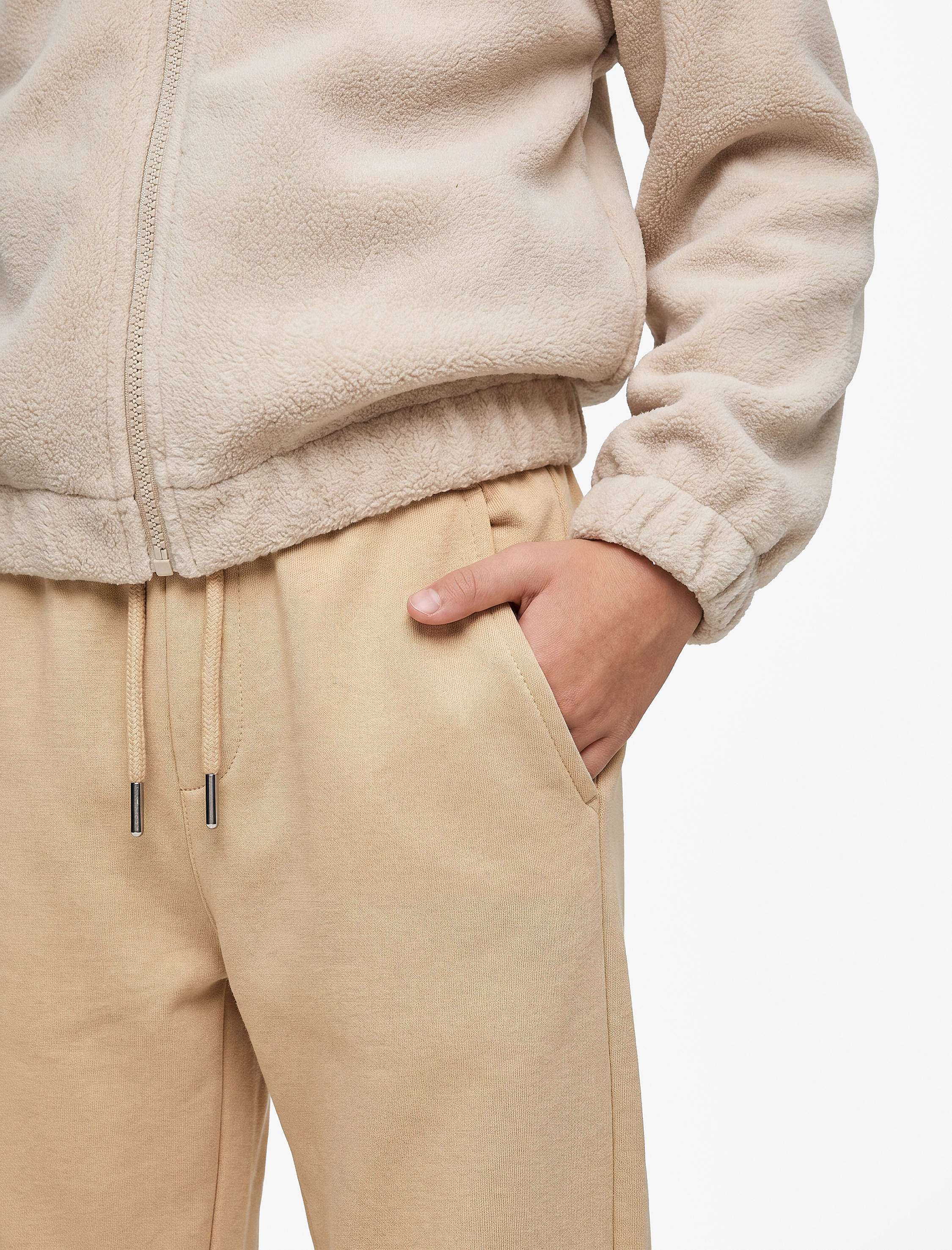  Erkek Çocuk Pamuklu Beli Lastikli Şardonlu Jogger Basic Eşofman Altı